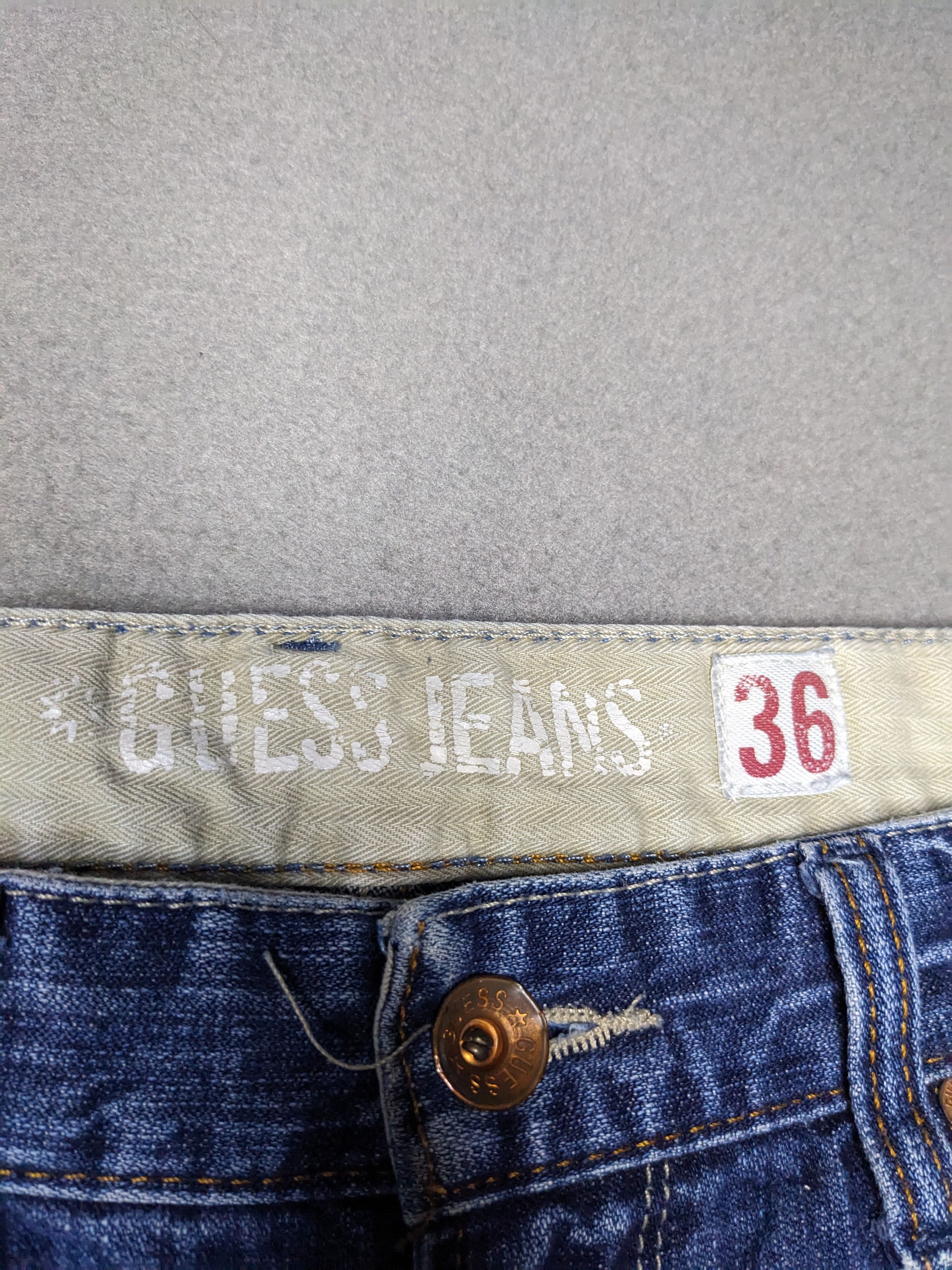 Guess VTG Guess Jeans The Cliff Bootcut Denim 35x29 Y2K Distressed Size US 35 - 15 Thumbnail
