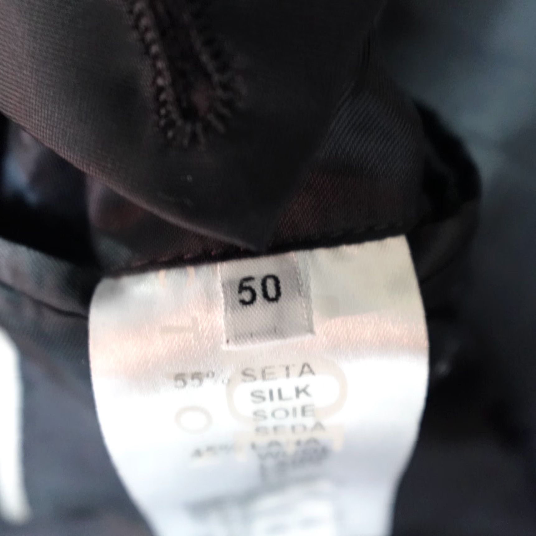 Vintage VERSACE COLLECTION Blazer Jacket 42R Black Silk Wool Peak Lapel Plaid, Single-Breasted, Two-Button, Men, Jacket, Tuxedo, Plaid, Regular Size 42R - 7 Thumbnail