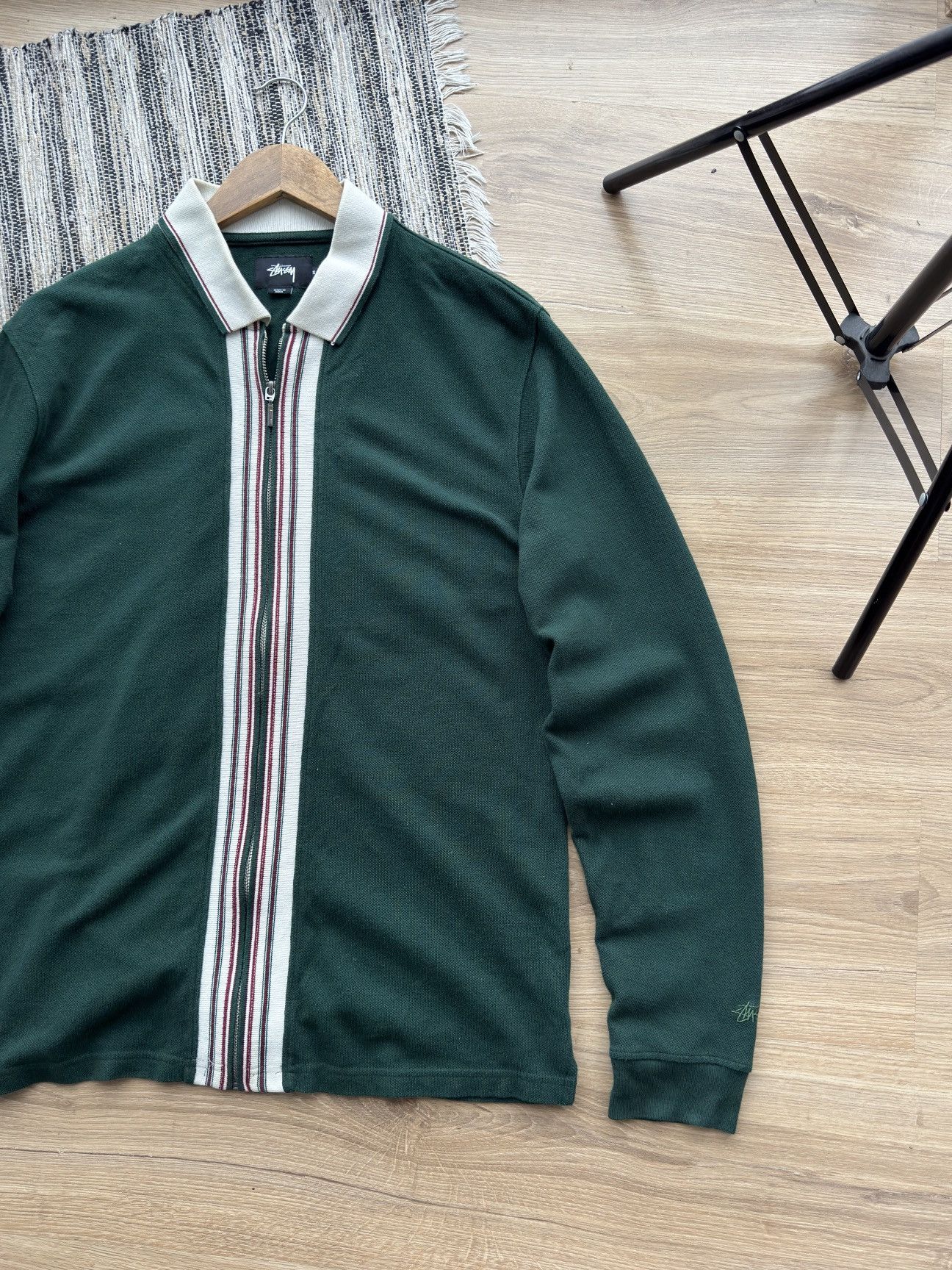 Stussy Vintage Stussy Full Zip Green Knitted Sweatshirt Size S Men Size US S / EU 44-46 / 1 - 4 Thumbnail