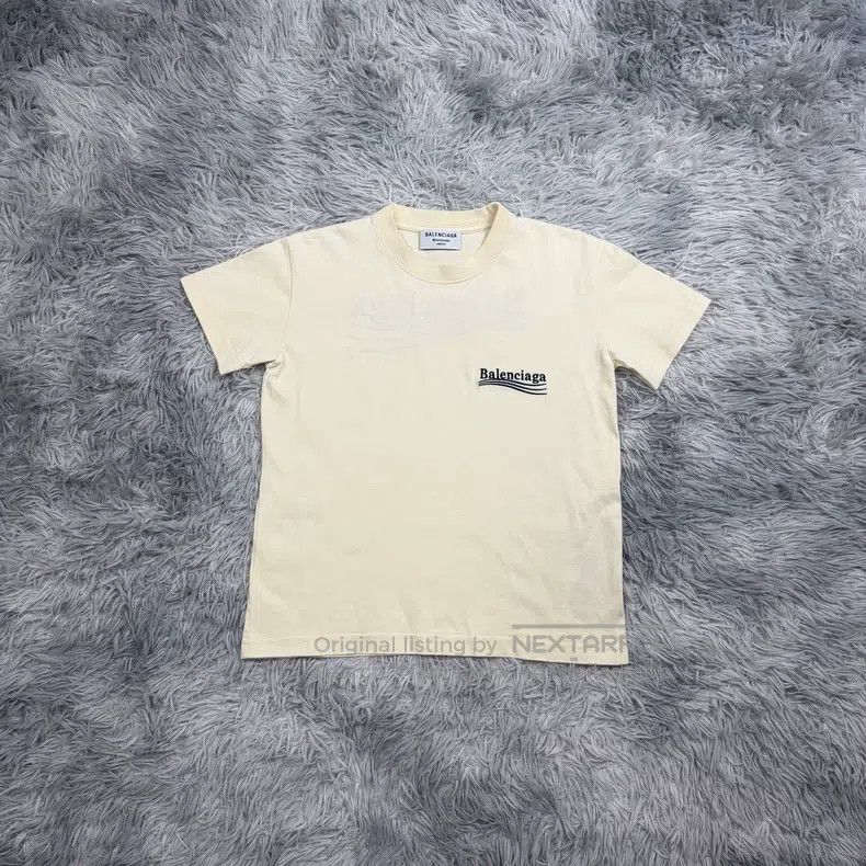 Balenciaga Balenciaga Cream White Wave Short Sleeve Size US M / EU 48-50 / 2 - 1 Thumbnail