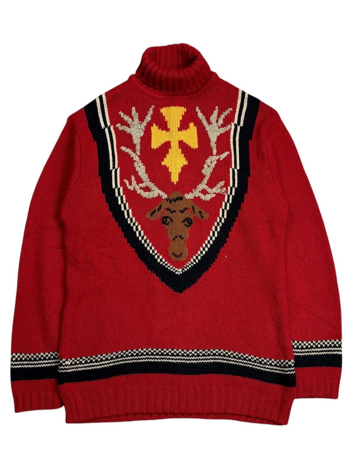 Hysteric Glamour 2000s Nicole Club Vkei Style Cross Deer Knitted Sweater Size US M / EU 48-50 / 2 - 1 Thumbnail
