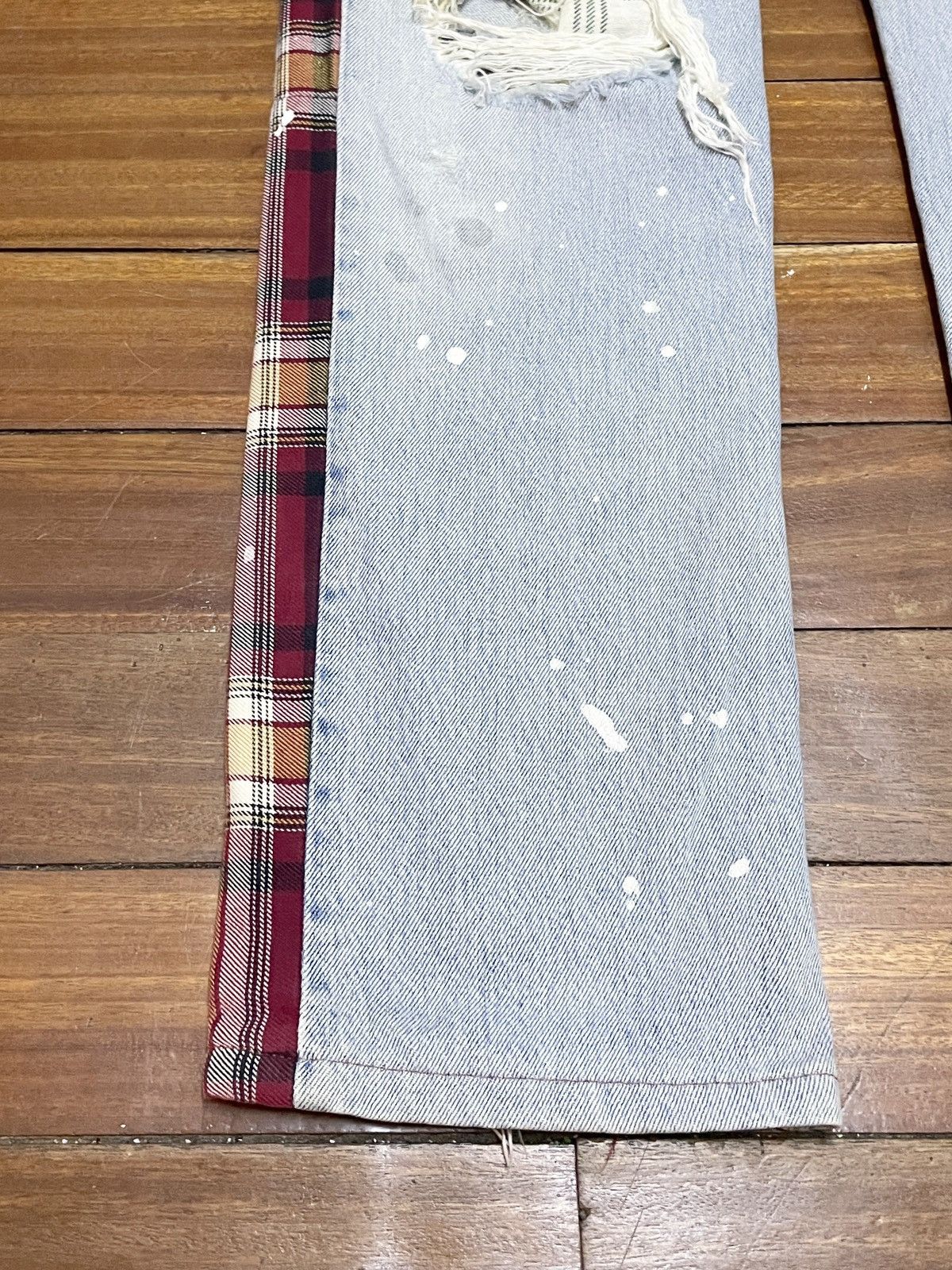 Japanese Brand × Vintage Rare Design Vintage Brand Levis Ripped Reworked Jeans 1990s Size US 31 - 5 Thumbnail