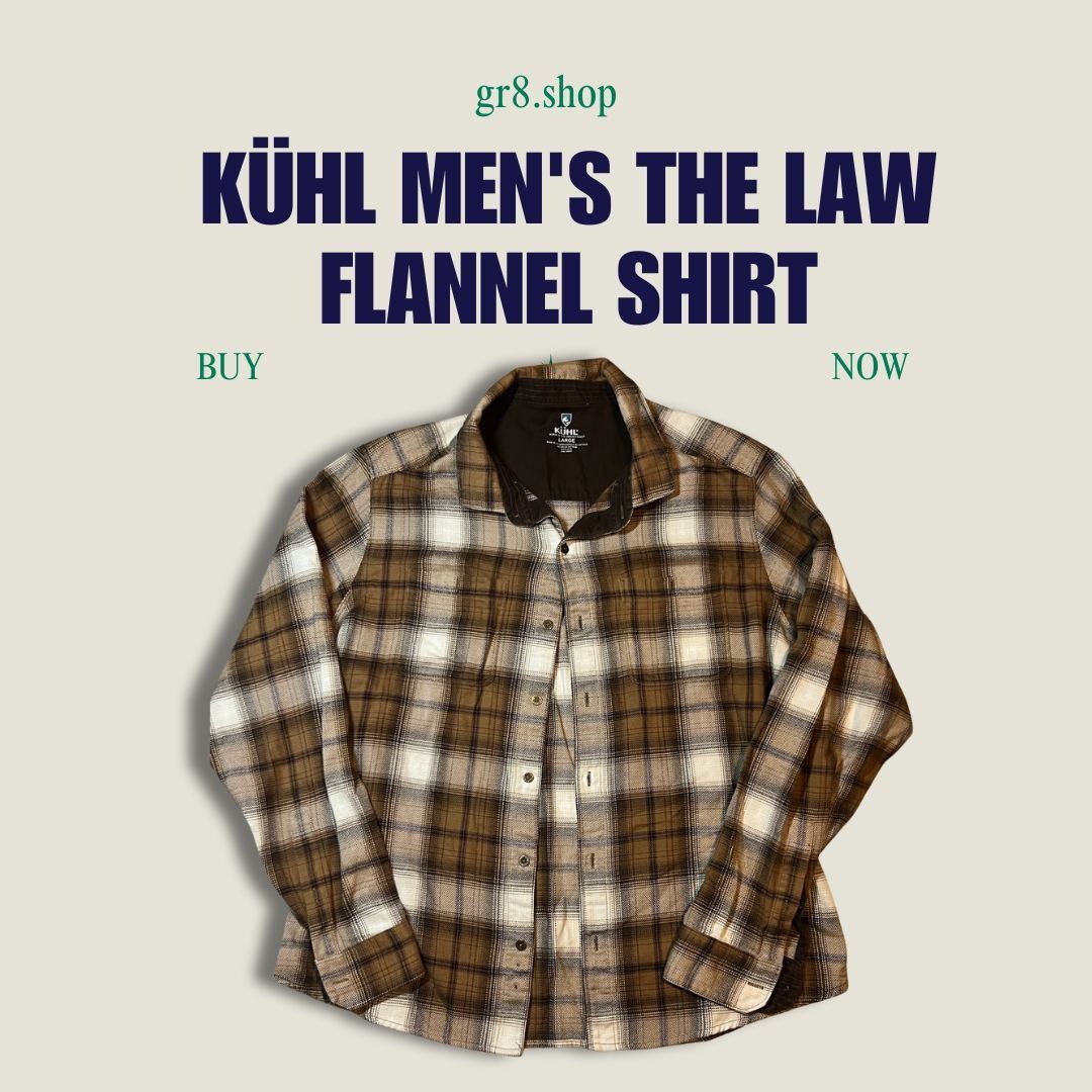 Kuhl Kühl Mens The Law Flannel Shirt Large Plaid Brown/White 100% Size US L / EU 52-54 / 3 - 1 Thumbnail