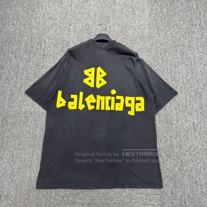 Balenciaga Balenciaga Washed Distressed Destroyed Tape Letter Short S Size US S / EU 44-46 / 1 - 5 Thumbnail