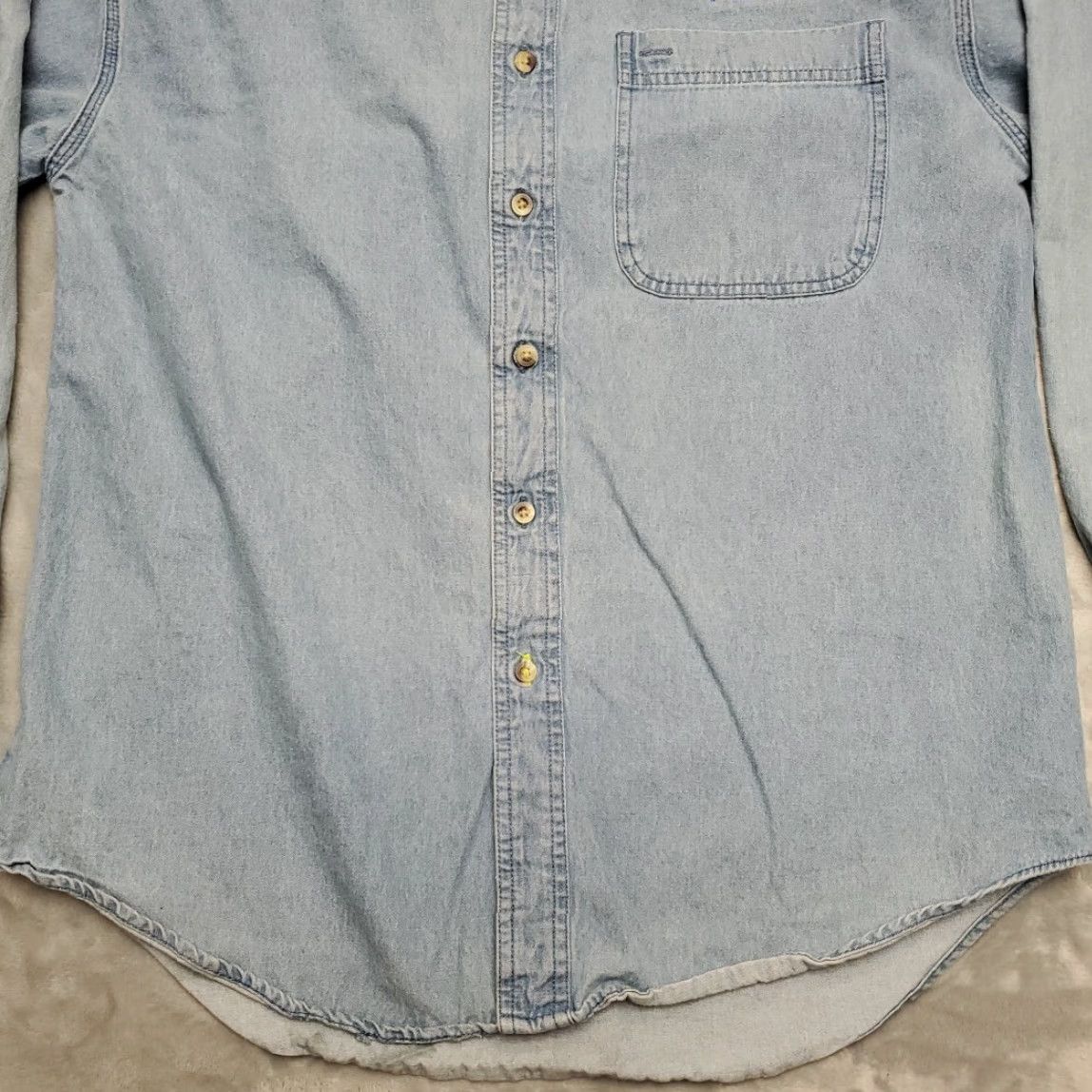 Denime VINTAGE Just Denim Shirt Men M Blue Faded Long Sleeve 100% Cotton Y2K Chesterton Size US M / EU 48-50 / 2 - 2 Thumbnail