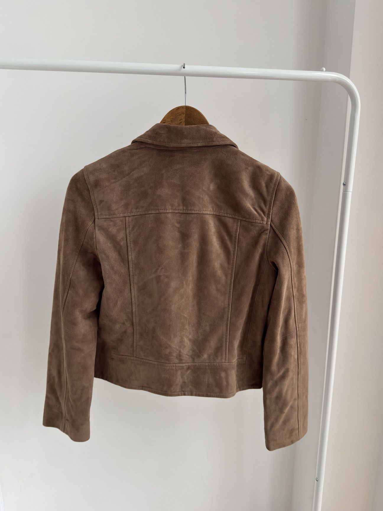 Allsaints ALL SAINTS Powder Brown Suede Balfern Biker Jacket Women’s Size US M / EU 48-50 / 2 - 11 Thumbnail