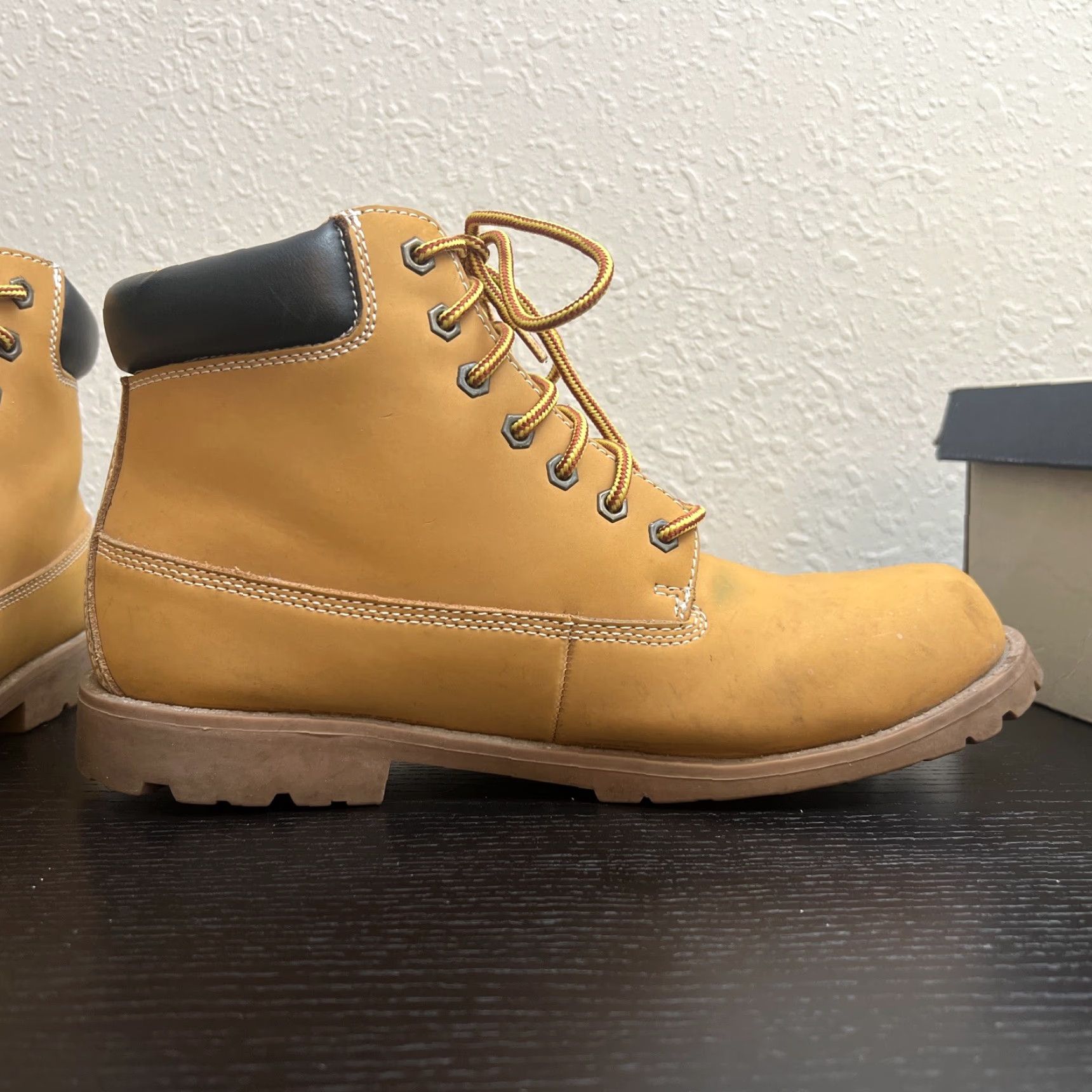 Vintage VINTAGE? Wait item not vintage. So: Men’s Wheat St. John’s Bay Leather Upper Boots Size 11M Boots Mens Wheat Leather Upper Box Included Size US 11 / EU 44 - 6 Thumbnail