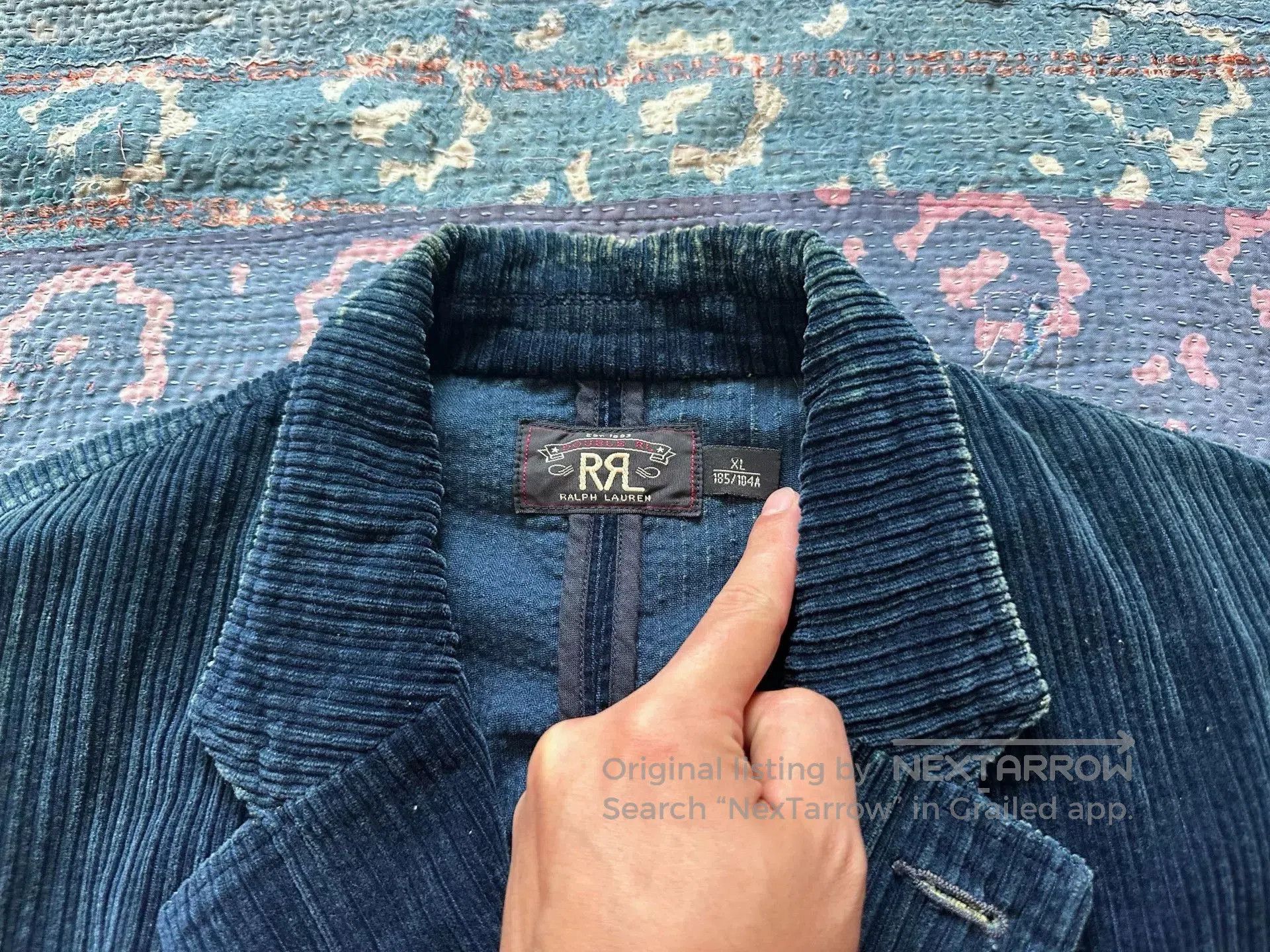 RRL Ralph Lauren rrl blue denim corduroy blazer. Size US XL / EU 56 / 4 - 5 Thumbnail