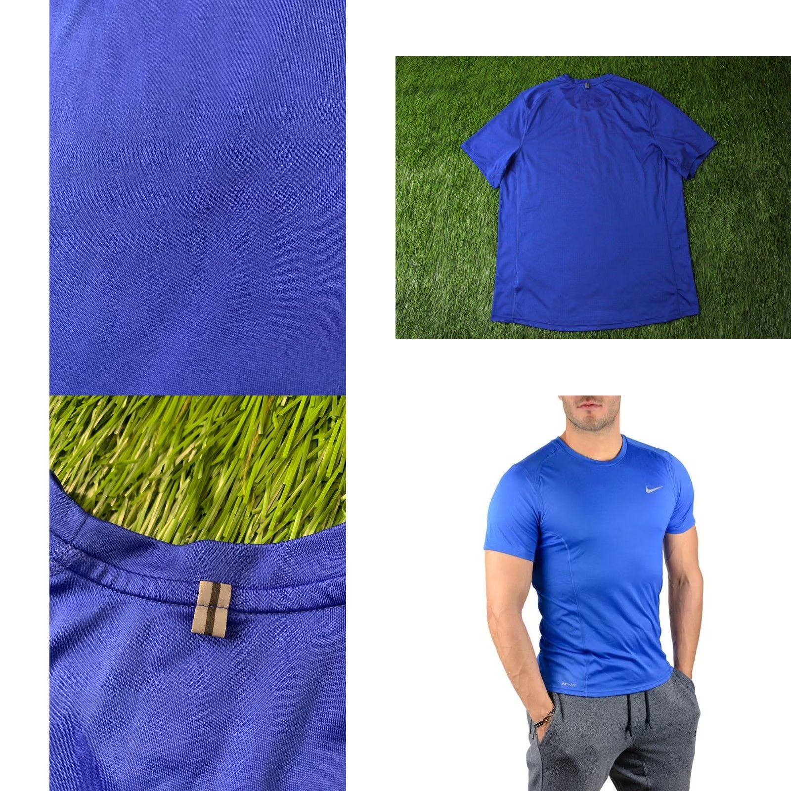 Nike Nike Dri-FIT Running Men Shirt Jersey Size L Blue 2015 Training Sweatshirt? Size US L / EU 52-54 / 3 - 8 Thumbnail