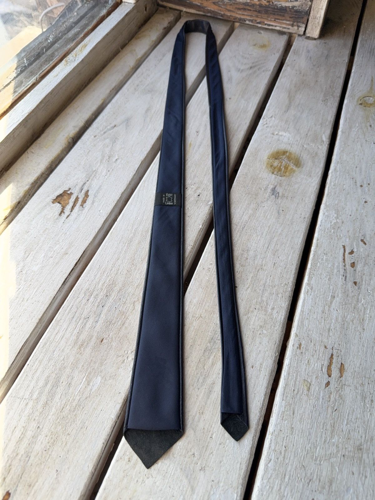 Japanese Brand Vntg Dark Blue W-Germany Leather Tie 90s Opium Rock Style Size ONE SIZE - 9 Thumbnail