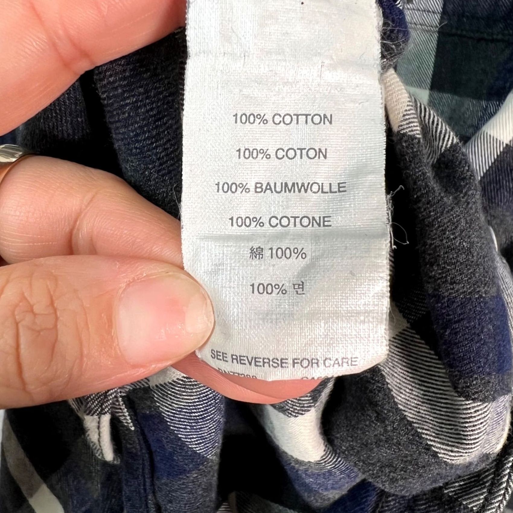J.Crew J.CREW Mens Size Large Blue & White Plaid Slim Fit Button-Up Flannel Shirt Size US L / EU 52-54 / 3 - 4 Thumbnail