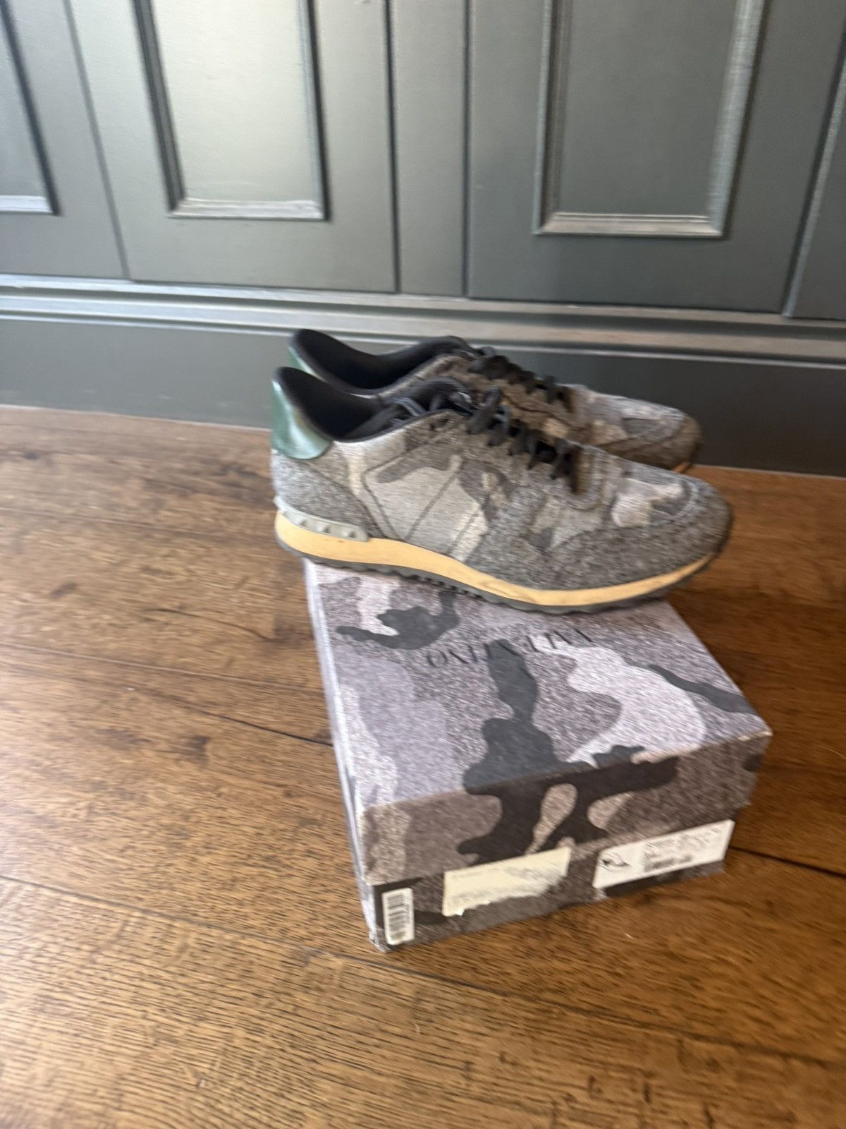 Valentino Valentino Garavani Rockrunner Grey Felt Camo UK 9 / 43 Size US 9 / EU 42 - 1 Thumbnail