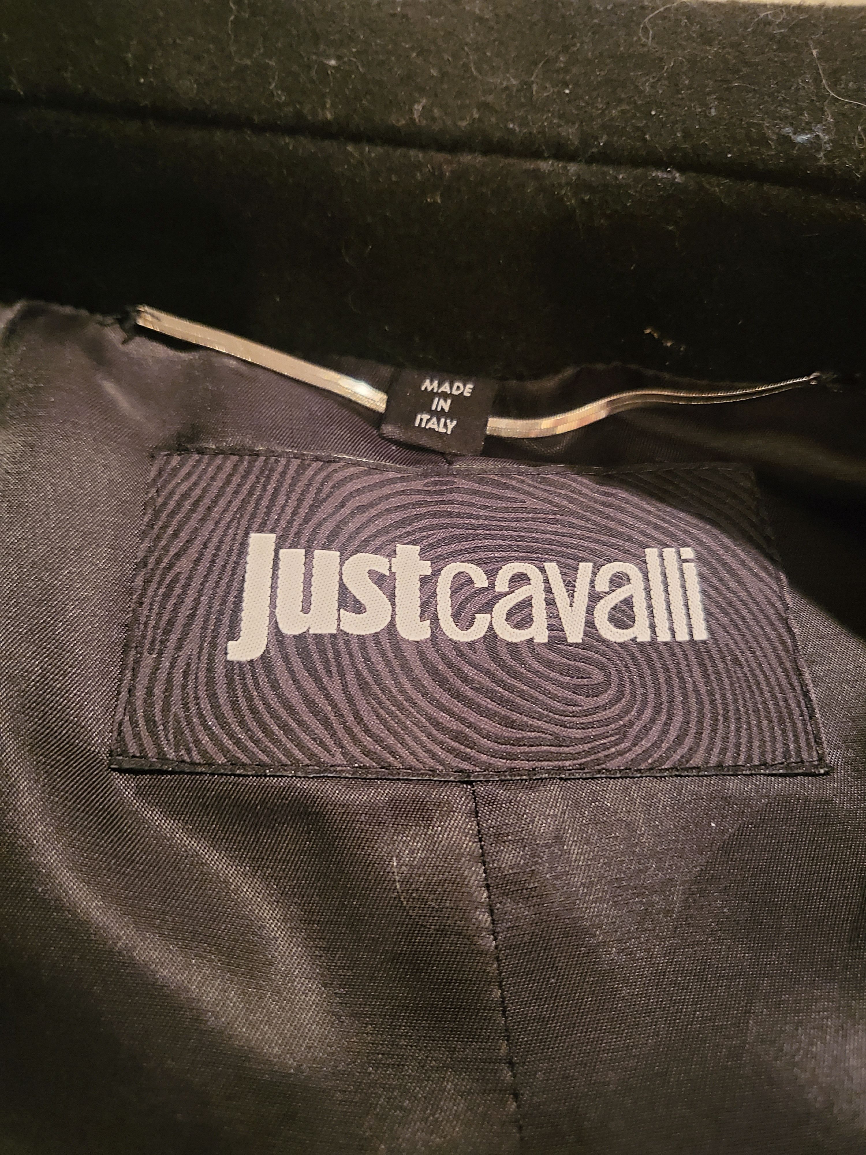 Just Cavalli × Roberto Cavalli Black Wool Virgin Coat Size US M / EU 48-50 / 2 - 8 Thumbnail