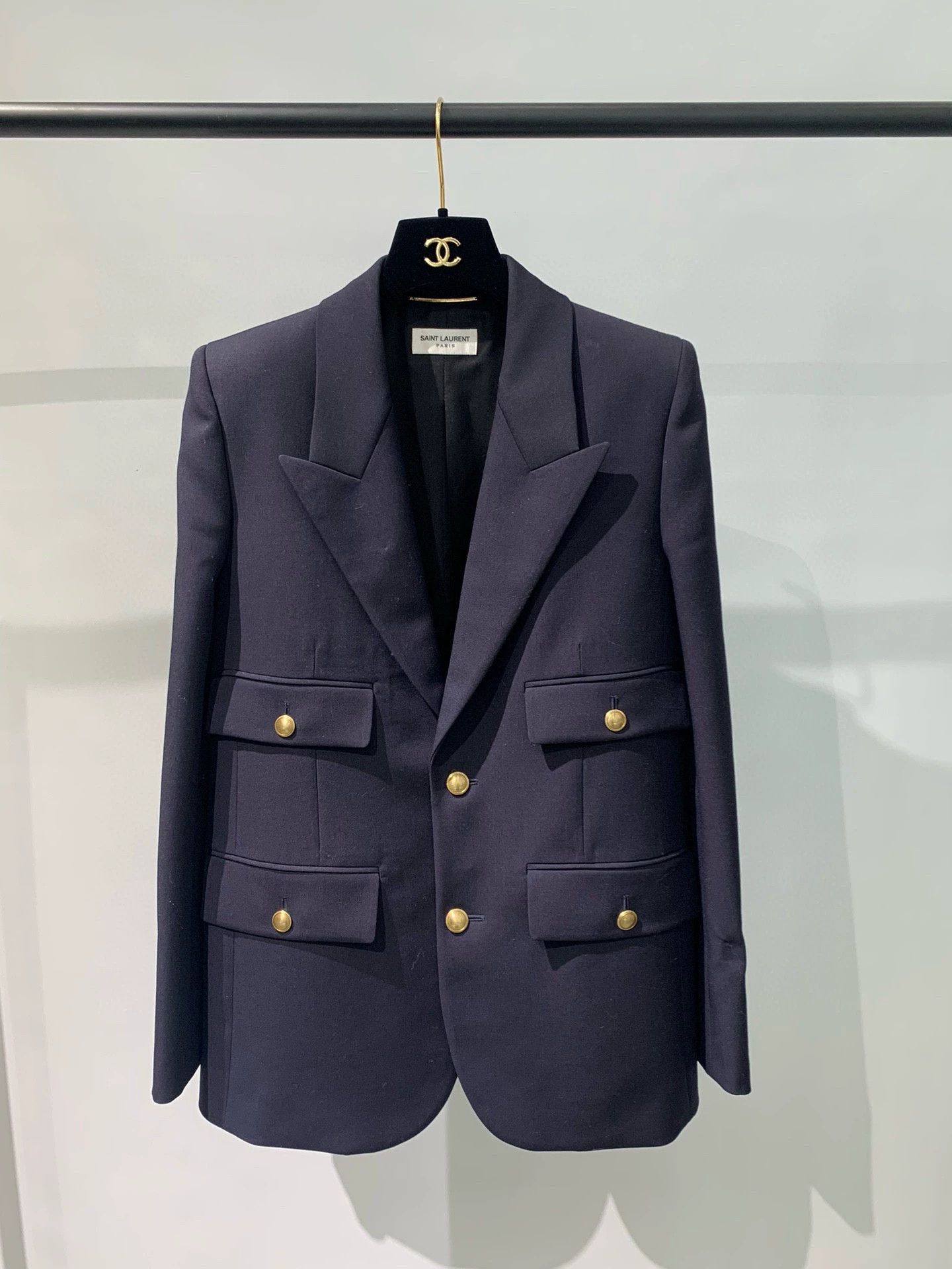 Saint Laurent Paris Saint Laurent Paris Navy blue early spring suit jacket Size US XS / EU 42 / 0 - 1 Thumbnail