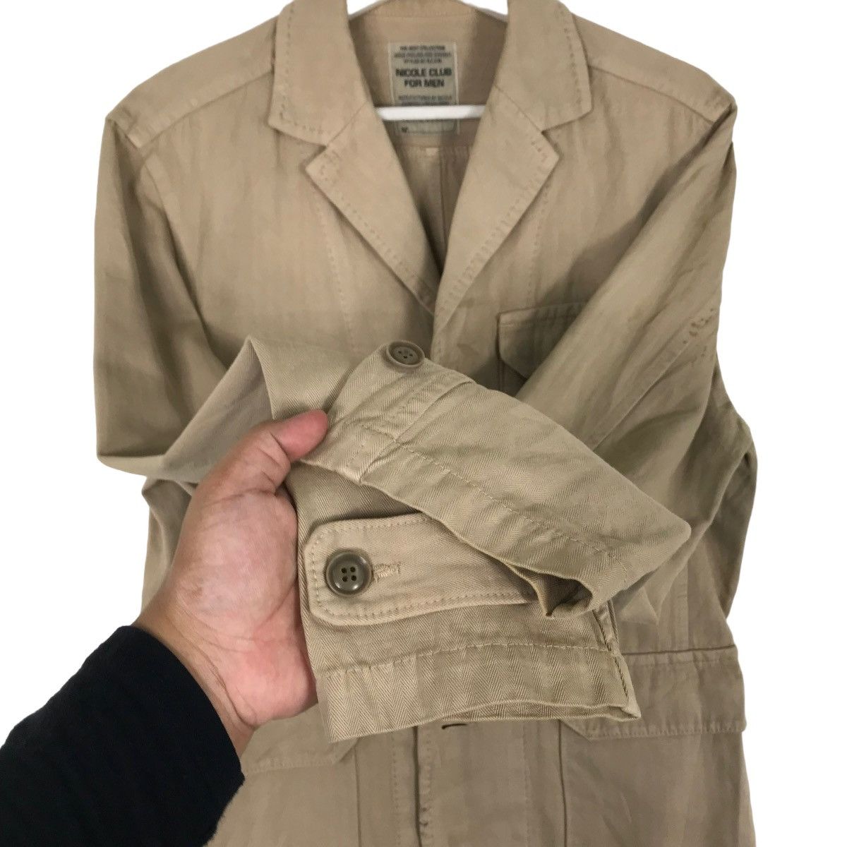Japanese Brand × Nicole Club 💥 NICOLE CLUB FOR MEN HARRINGBONE TWILL CHORE JACKET Size US M / EU 48-50 / 2 - 9 Thumbnail