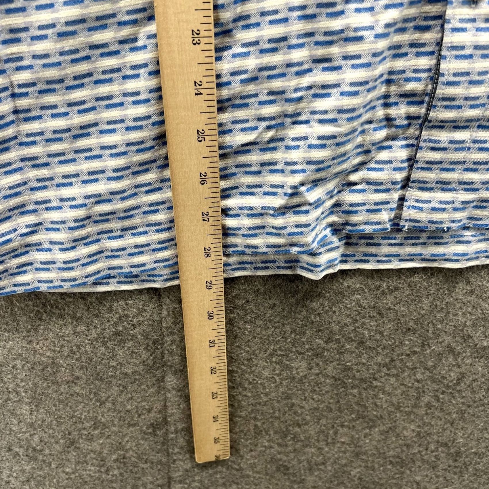 Tommy Bahama Tommy Bahama Shirt Men Large Striped Blue Silk Button-Up Short Sleeve Casual/Business/Formal/Party/Cocktail/Wedding Size US L / EU 52-54 / 3 - 7 Thumbnail