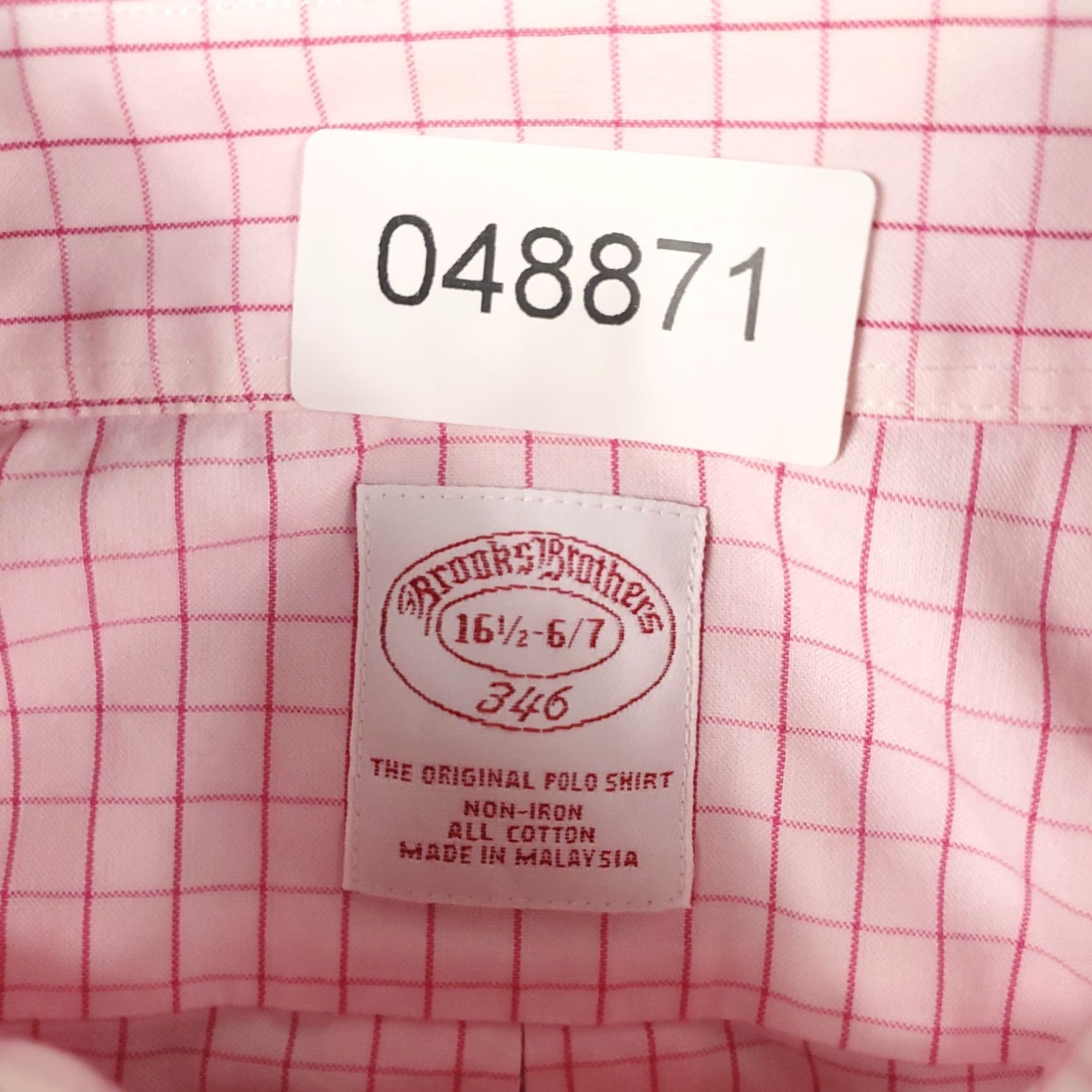 Brooks Brothers Brooks Brothers Shirt Mens 16.5 Pink Check Dress Button Long Sleeve Adult Medium Pink Check Non-Iron Pockets 100% Cotton Business Casual Formal Mens Size 42R - 6 Thumbnail