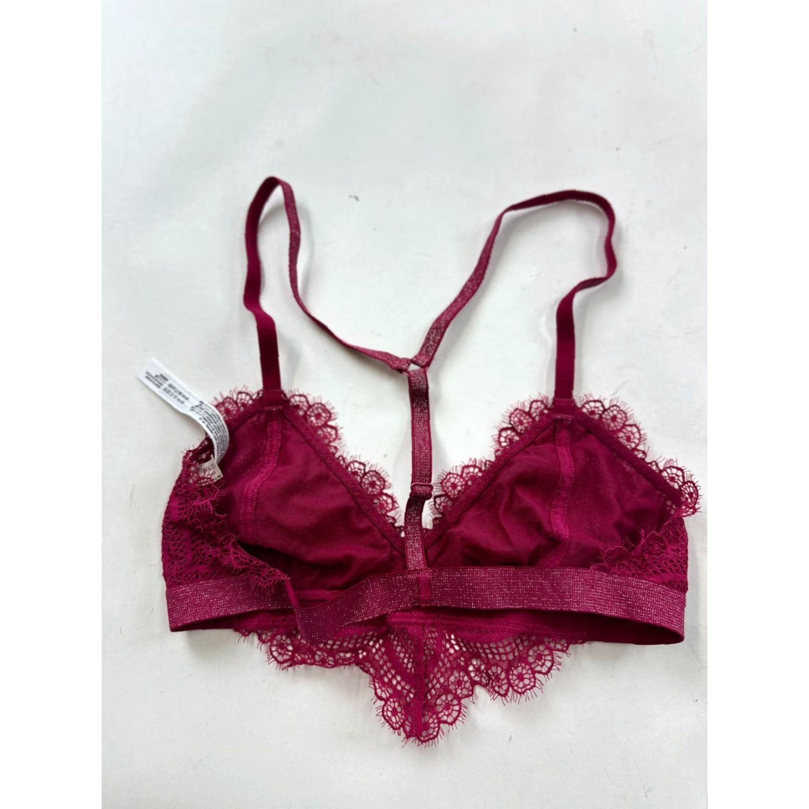 Free People Free People Bra Womens XS Pink Bralette Eyelash Lace Adjustable Strap Size ONE SIZE - 2 Thumbnail
