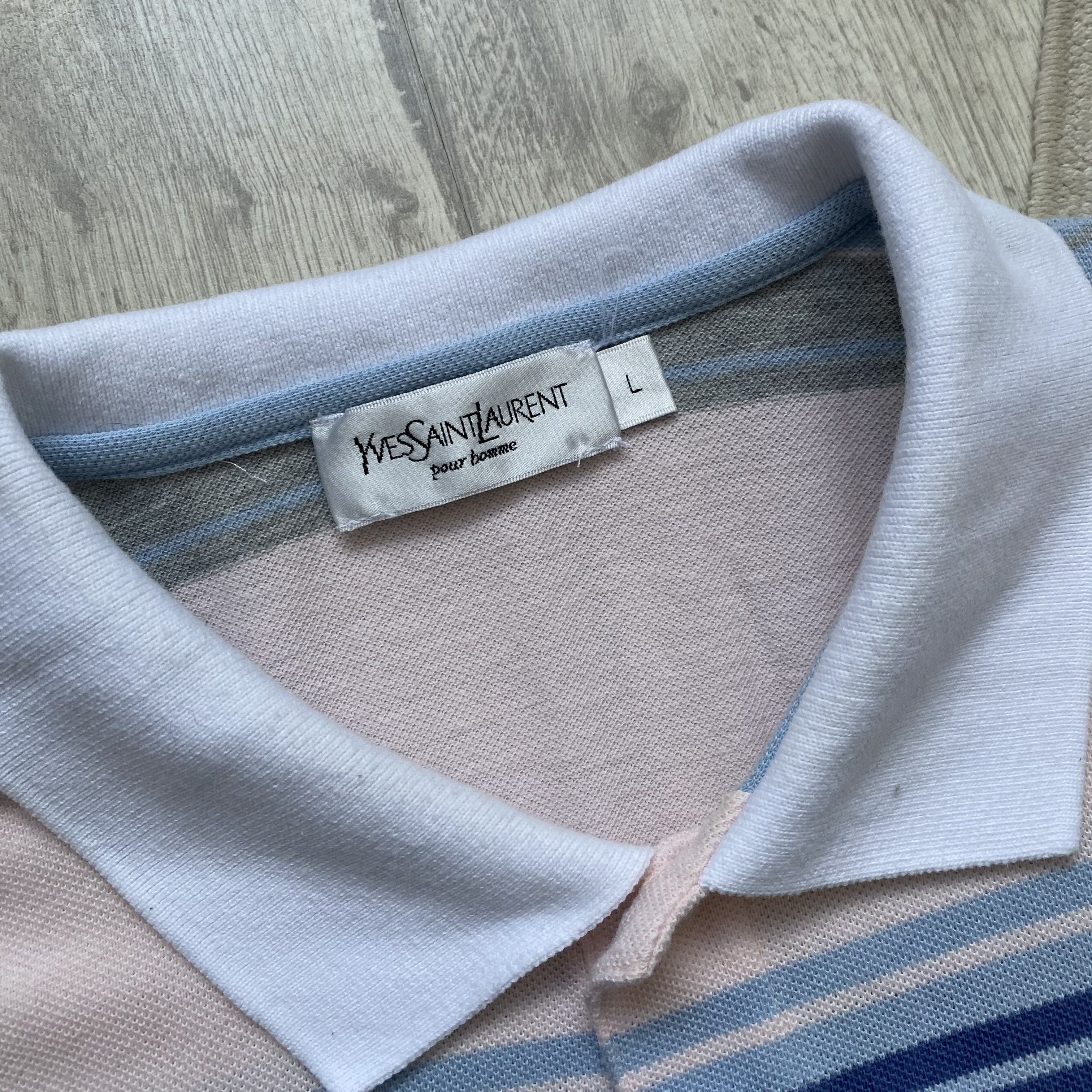 Yves Saint Laurent Vintage 90s Yves Saint Laurent Polo Stripped oldmoney tee Size US L / EU 52-54 / 3 - 4 Thumbnail