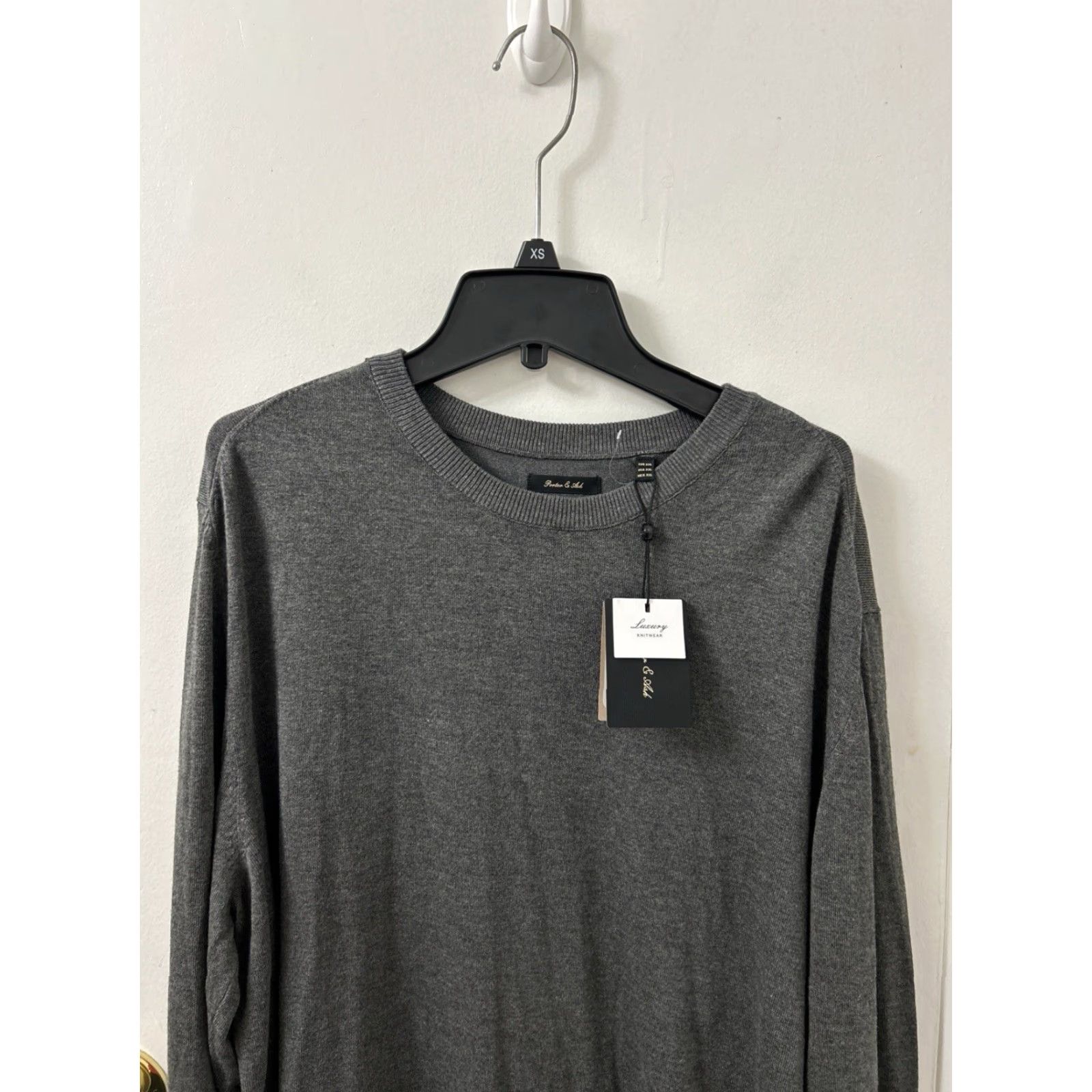 ASH Porter & Ash Sweater Mens 2XL Gray Pullover Crewneck L/S Lightweight Stretch Knit Designer Mens Regular Size 2XL Gray Crew Neck Solid Size US XXL / EU 58 / 5 - 2 Thumbnail