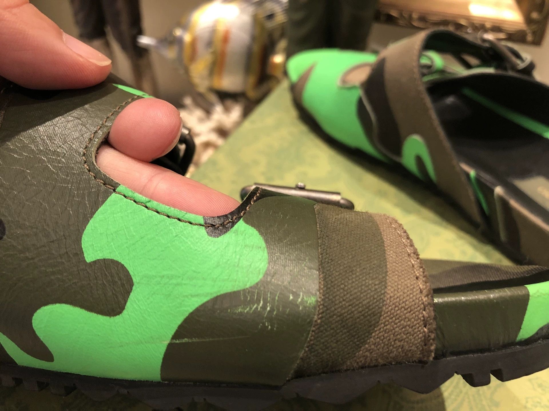 Valentino Valentino Green Camouflage Leather Sandals Size US 7 / EU 40 - 3 Thumbnail