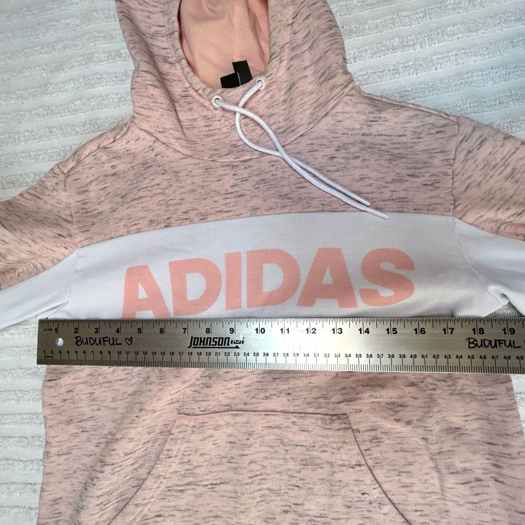 Adidas Adidas Womens Small Pink Hoodie Pullover Fleece Pullover Jacket Raglan Sleeve Hooded Front Pockets Size S / US 4 / IT 40 - 5 Thumbnail