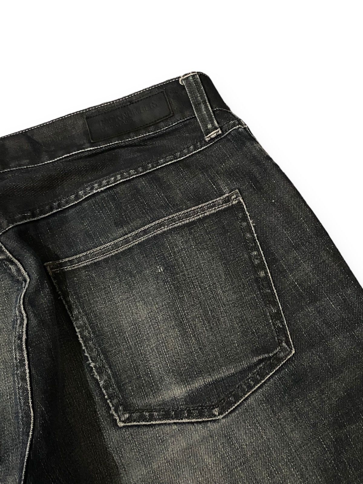 Black Label Japan BACK NUMBER BLACK LABEL Washed Distressed Jeans Denim Size US 35 - 16 Thumbnail