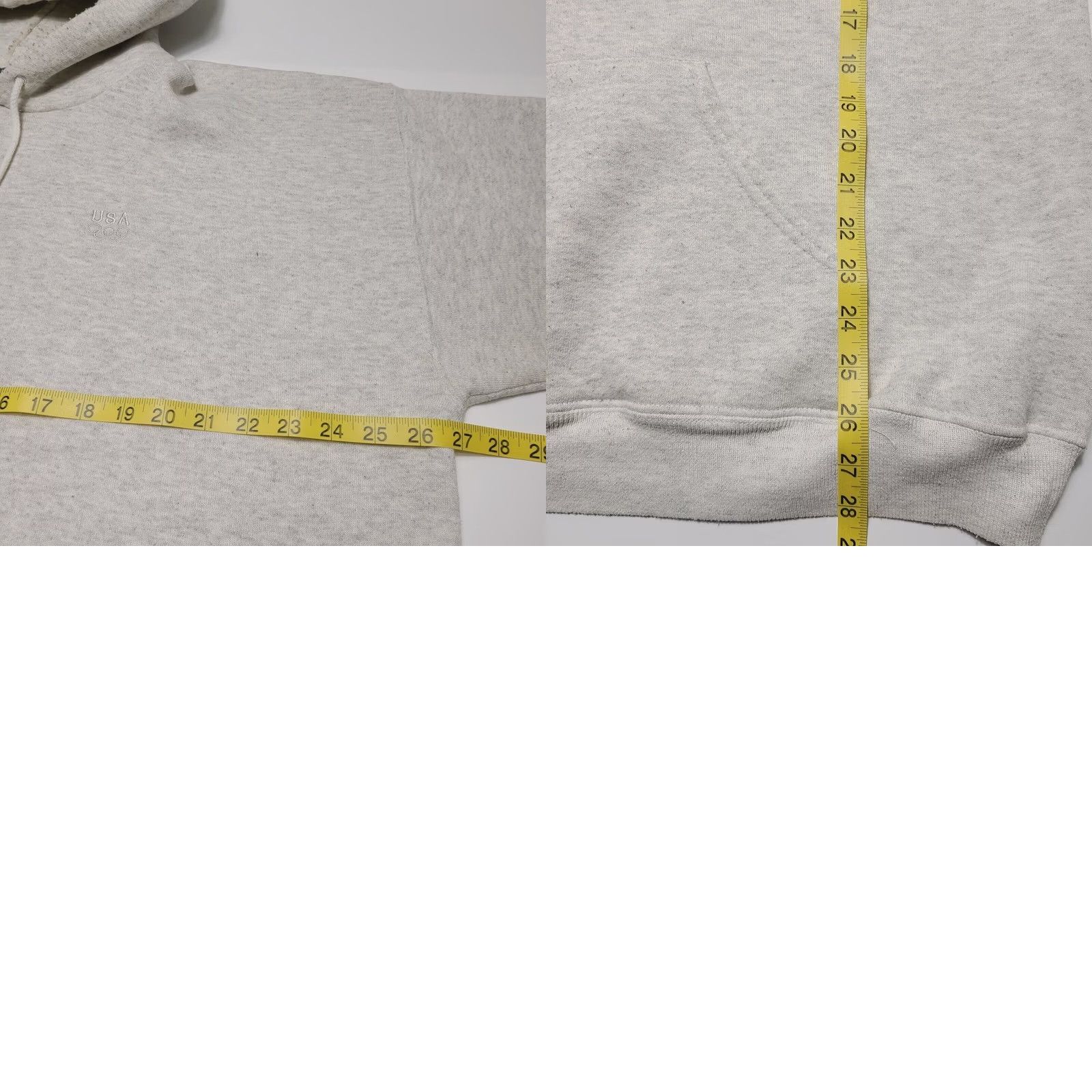 Vintage VINTAGE Olympic USA Hoodie Sweatshirt Pullover Grey Men XL Heavyweight 90s Mens Drawstring Long Sleeve Machine Washable Size US XL / EU 56 / 4 - 8 Thumbnail