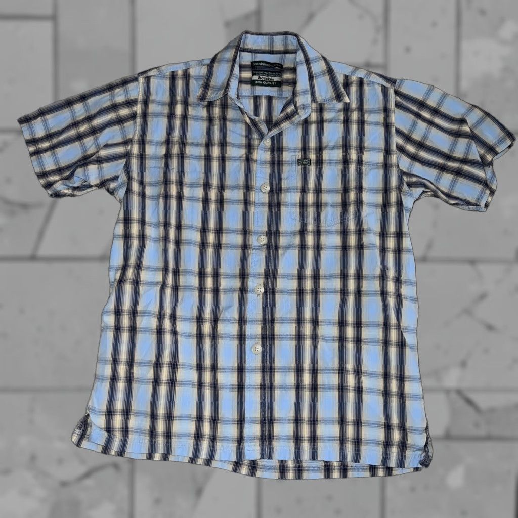 Vintage Bossini Blue Plaid Button-Up Shirt Mens Size S Short Sleeve High Quality Size US S / EU 44-46 / 1 - 1 Thumbnail
