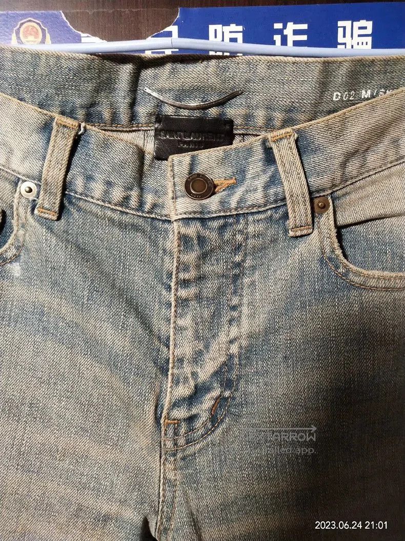 Saint Laurent Paris SLP 16 Distressed Blue Jeans Size 29. Size US 29 - 2 Thumbnail