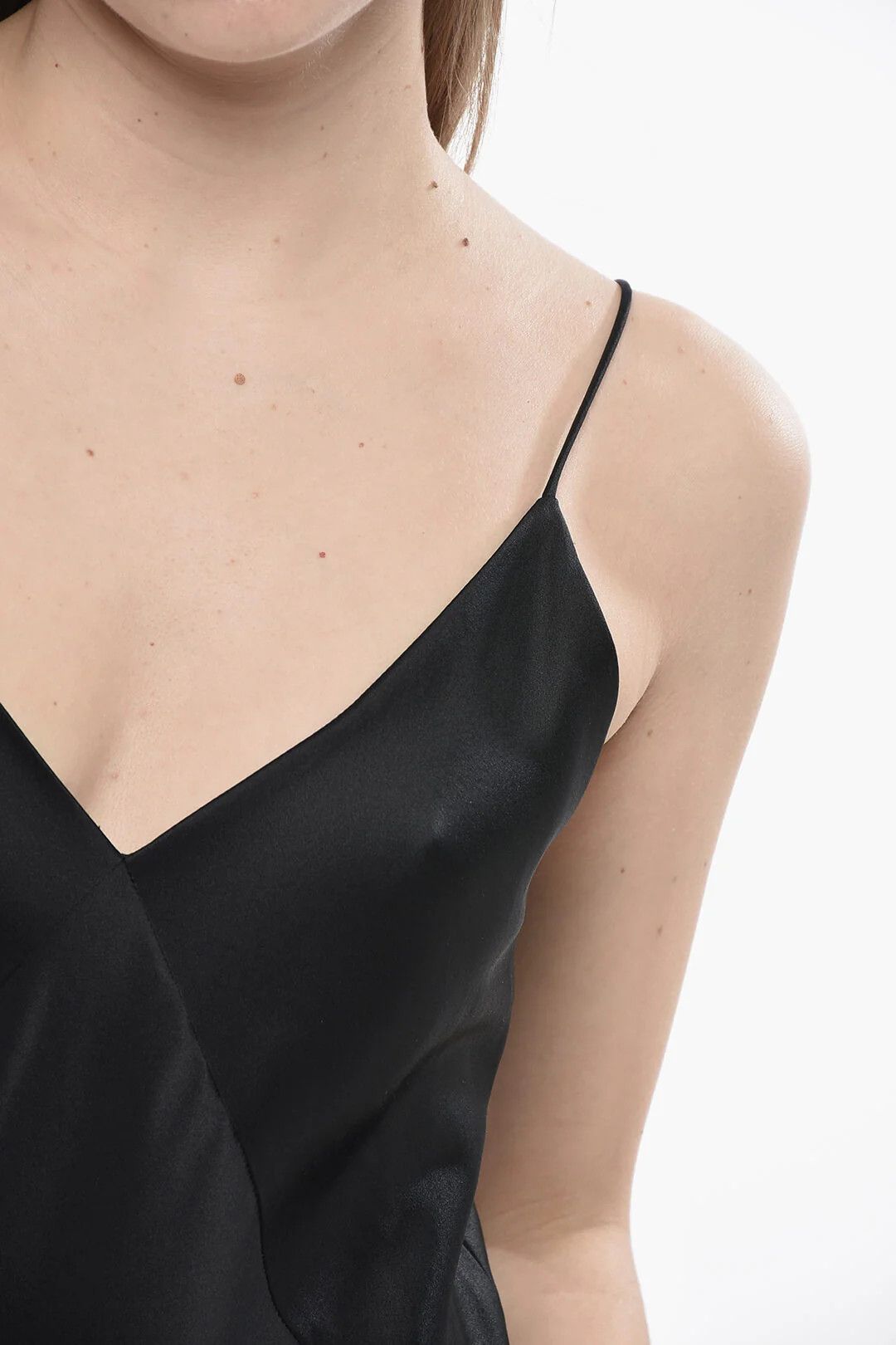 Max Mara og1mm0426 Silk Satin Slip Top in Black Size S / US 4 / IT 40 - 3 Thumbnail
