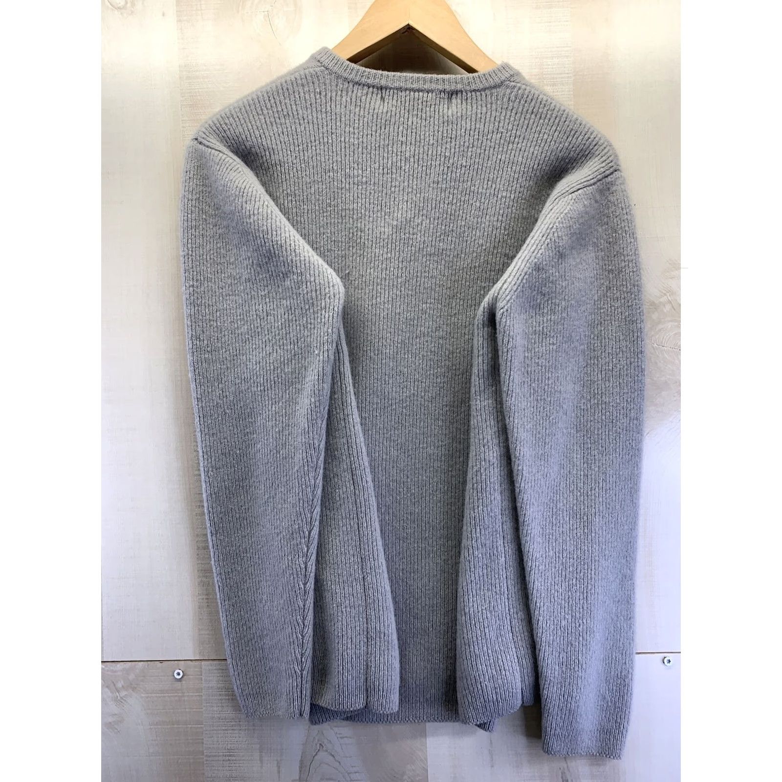 Banana Republic VINTAGE Banana Republic Womens Gray Ribbed 100% Lambswool V Neck Sweater SZ L-5326 Size L / US 10 / IT 46 - 5 Thumbnail