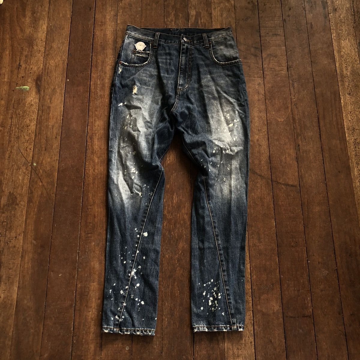 20471120 Hyoma Paint Splatter Jeans Size 29" - 1 Thumbnail