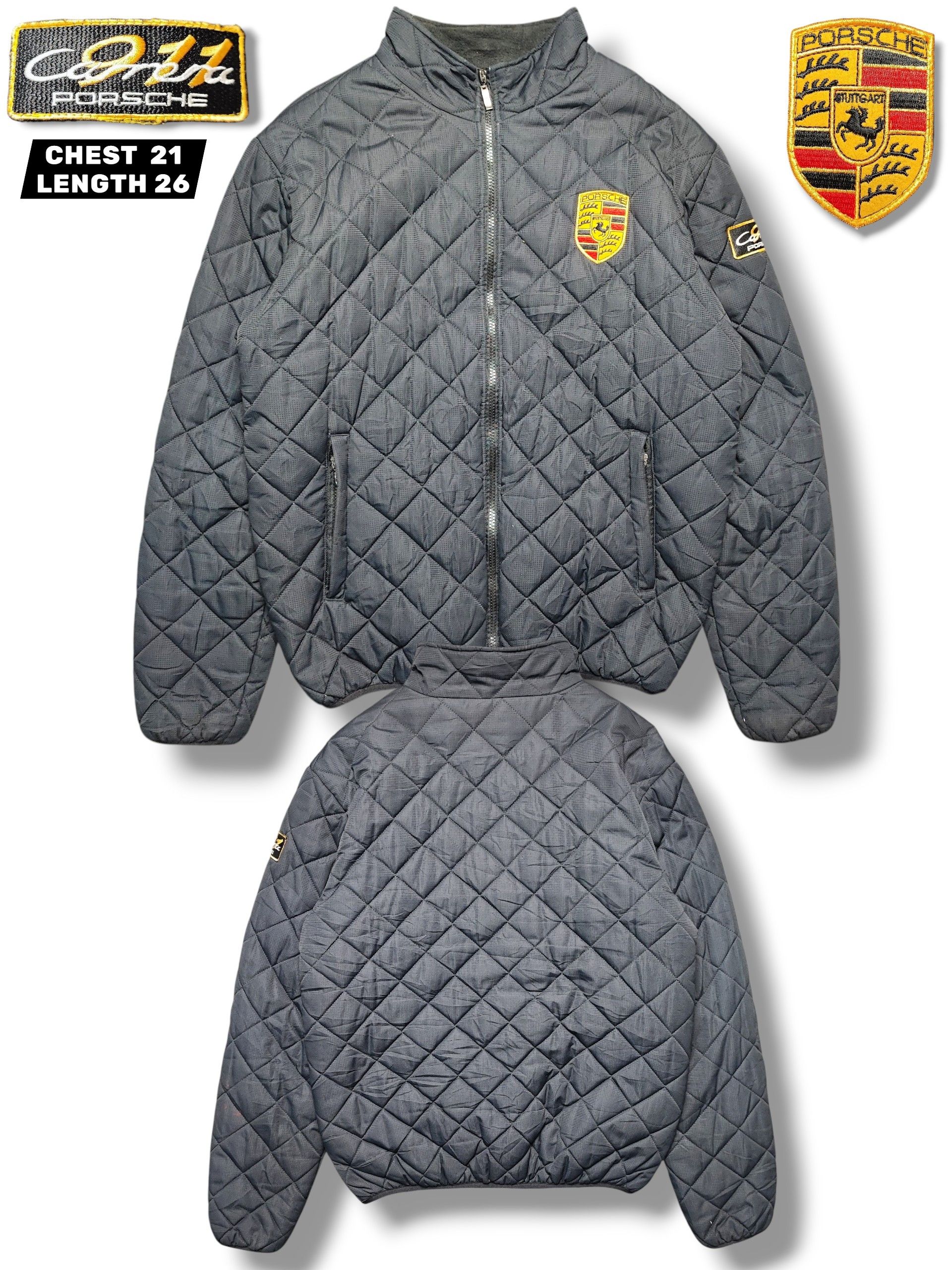 Porsche Design Vintage Porsche Carrera 911 Quilted Racing Jacket Fleece Size US L / EU 52-54 / 3 - 1 Thumbnail