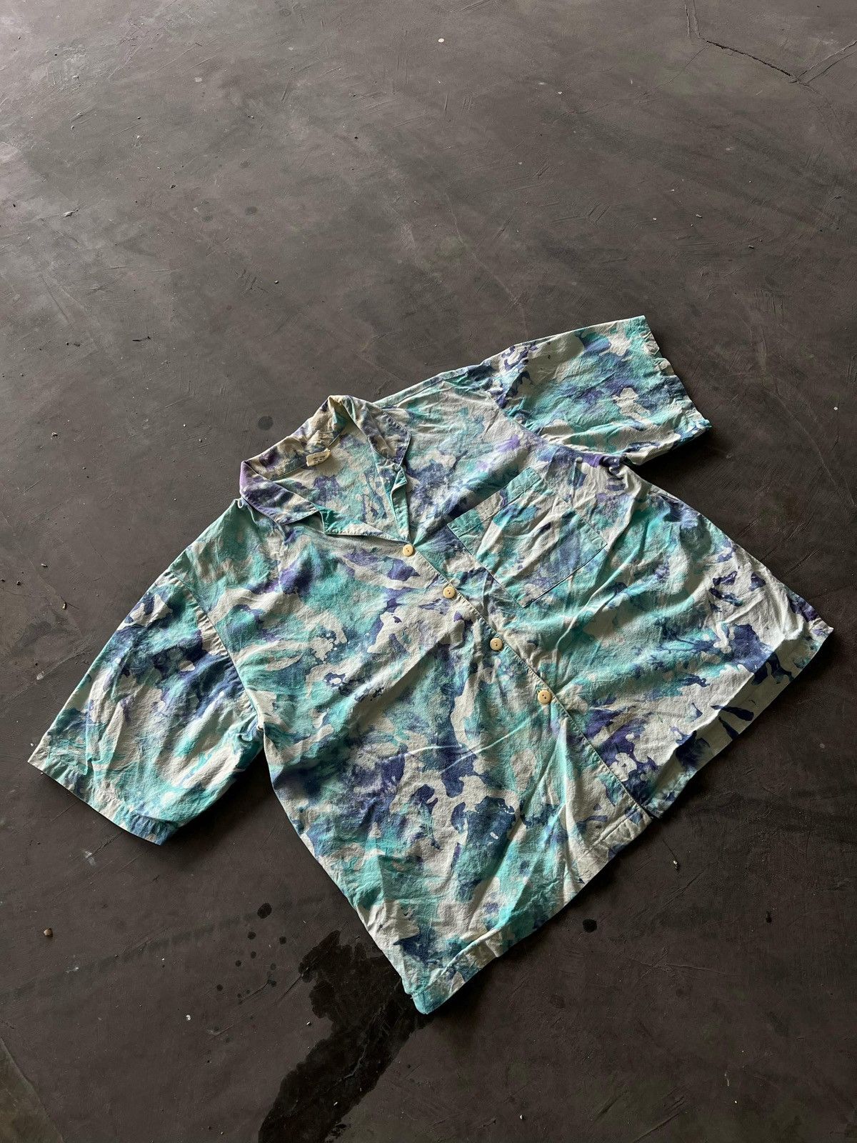 Vintage Vintage 90s Watercolour Boxy button up Size US XL / EU 56 / 4 - 3 Thumbnail