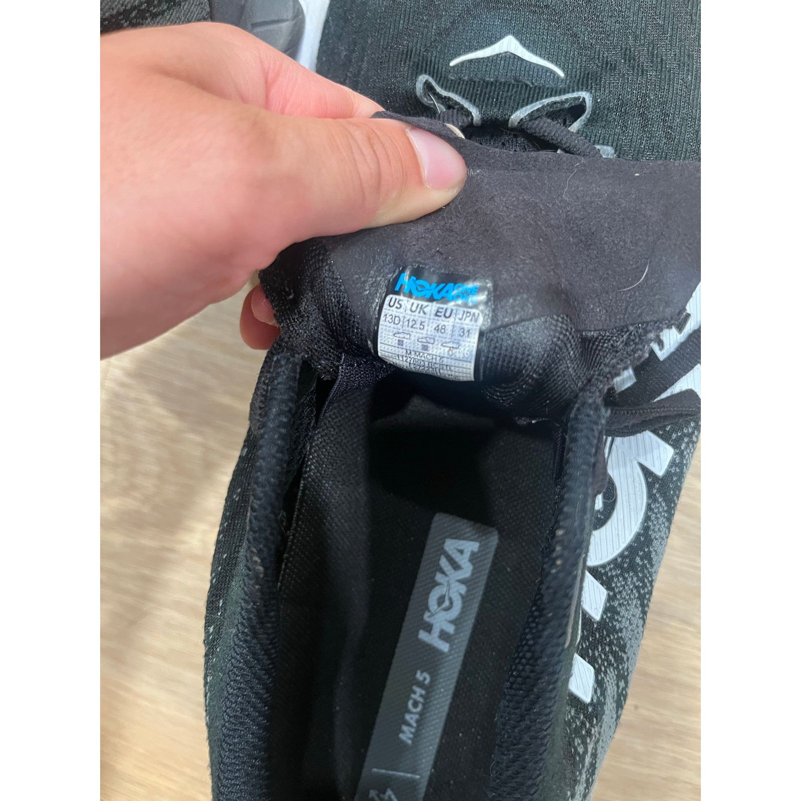 Hoka Hoka Mach 5 Shoes Mens Size: 13 D Black White ProFly Size US 13 / EU 46 - 4 Thumbnail