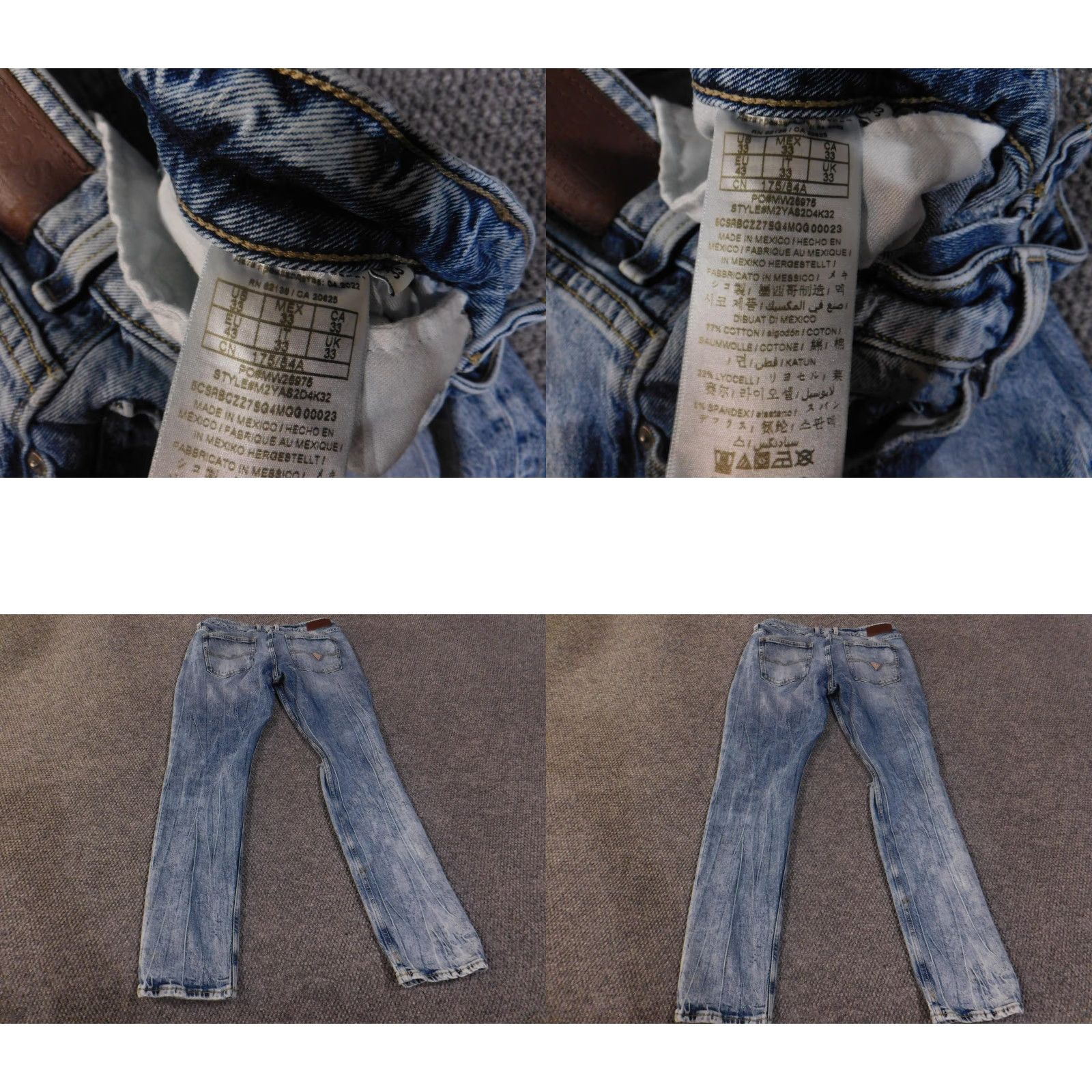 Guess GUESS Jeans Mens 33x32 Blue Slim Tapered Distressed Ripped Denim Faded Wash Shirt/Hoodie? Size US 33 - 8 Thumbnail