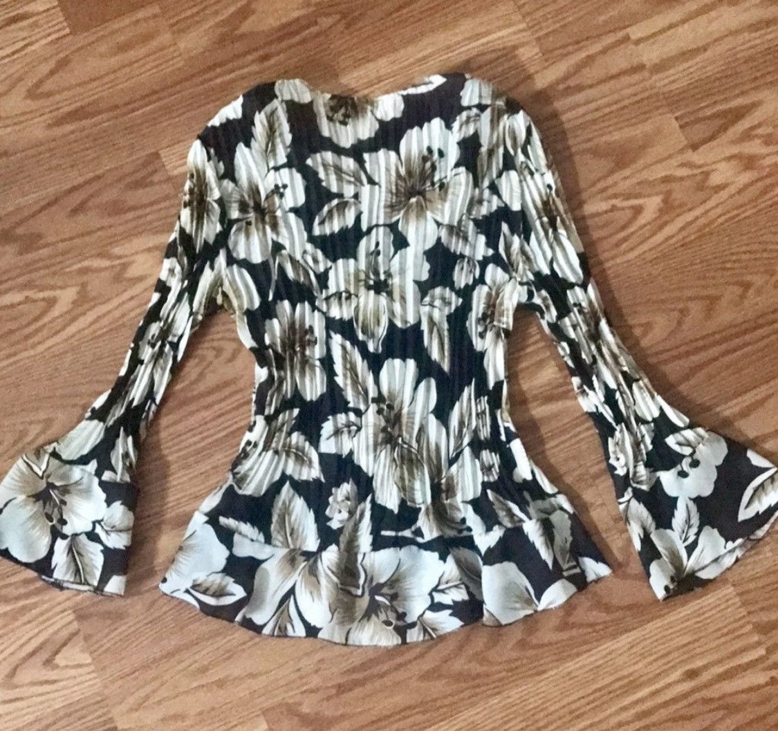 Other ALLISON TAYLOR FLORAL BUTTON UP BELL SLEEVE BLOUSE TOP Size S / US 4 / IT 40 - 7 Thumbnail