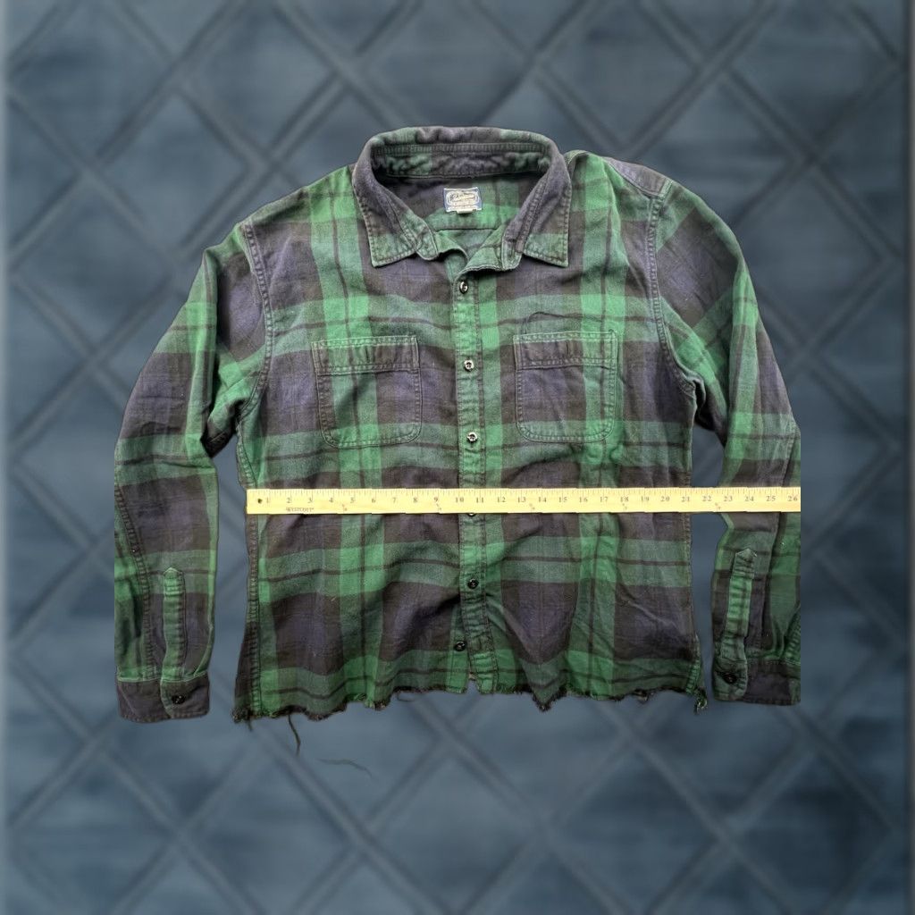 J.Crew VINTAGE J.CREW Plaid Button-Up Shirt Cropped Blue Green Flannel | Size XL | Men Size US XL / EU 56 / 4 - 1 Thumbnail