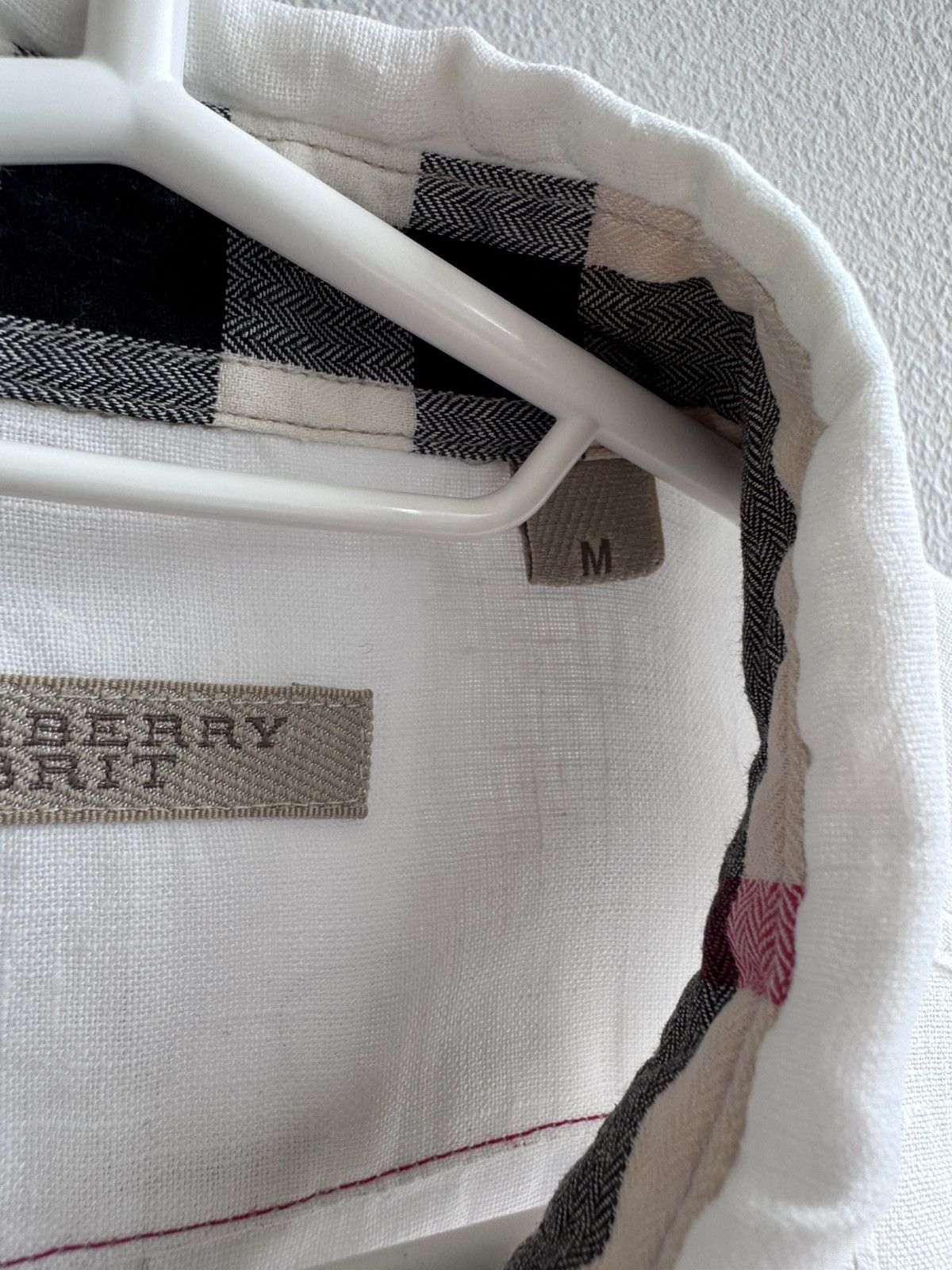 Burberry Burberry Brit White Linen Long Sleeve Pocket Shirt Luxury Size US M / EU 48-50 / 2 - 8 Thumbnail