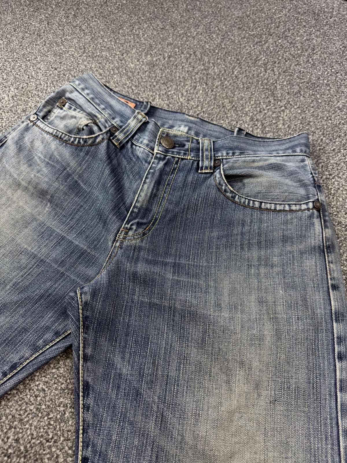 Karakuri Tamashii Japanese Embroidered Handfoot Distressed Y2K Denim Size US 30 / EU 46 - 3 Thumbnail