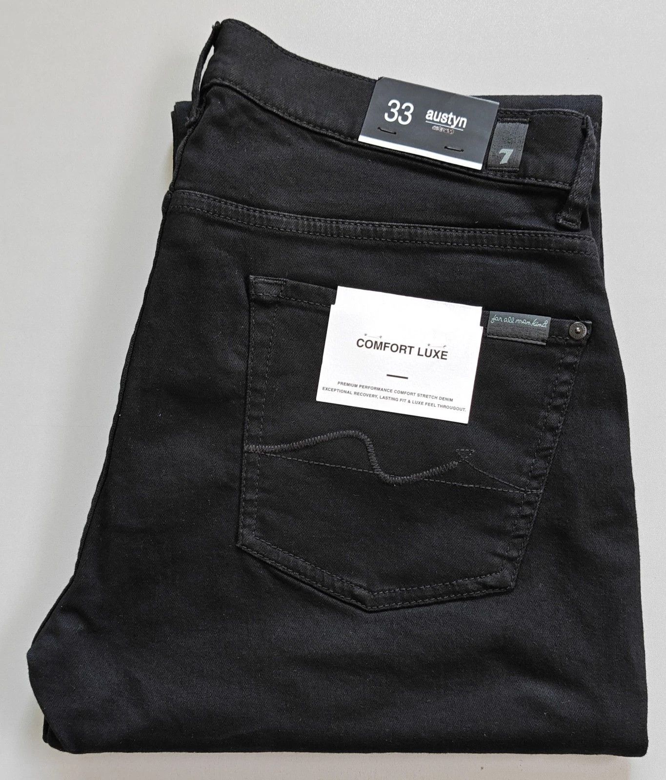 7 For All Mankind 7 For All ManKind Austyn Black Onyx Jeans T / 6038 Size US 33 - 1 Thumbnail