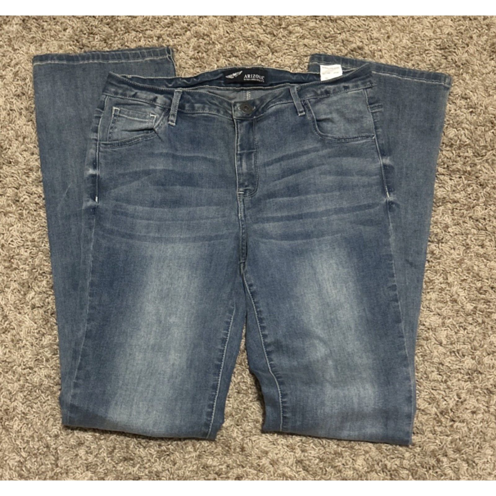 Vintage VINTAGE Arizona jeans Sz 16L 32x34.5 Straight leg blue denim stretch EUC Size 38" / US 16 / IT 52 - 2 Thumbnail