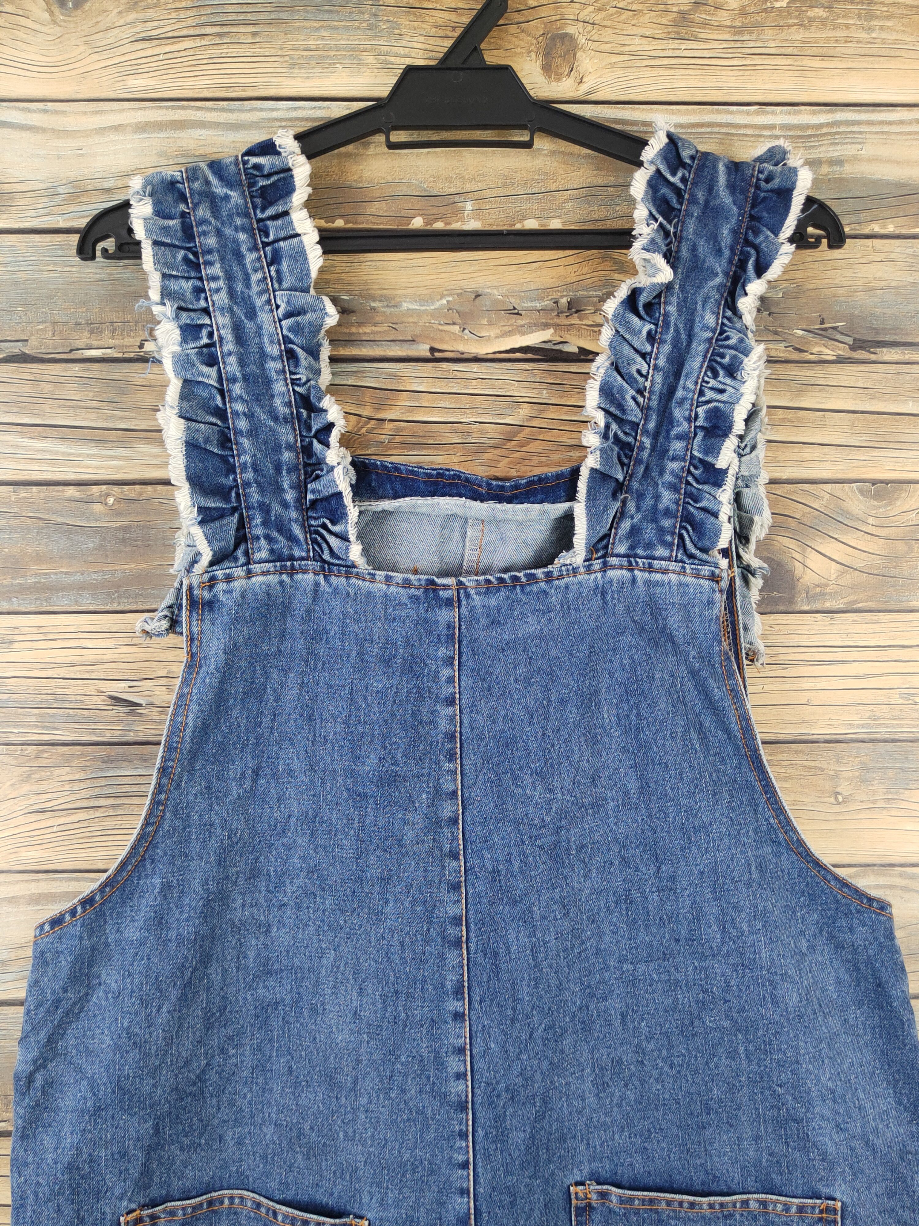 Japanese Brand × Vintage Vintage Nanawinner Blue Denim Shortall Jumpsuits Size 39" - 2 Thumbnail