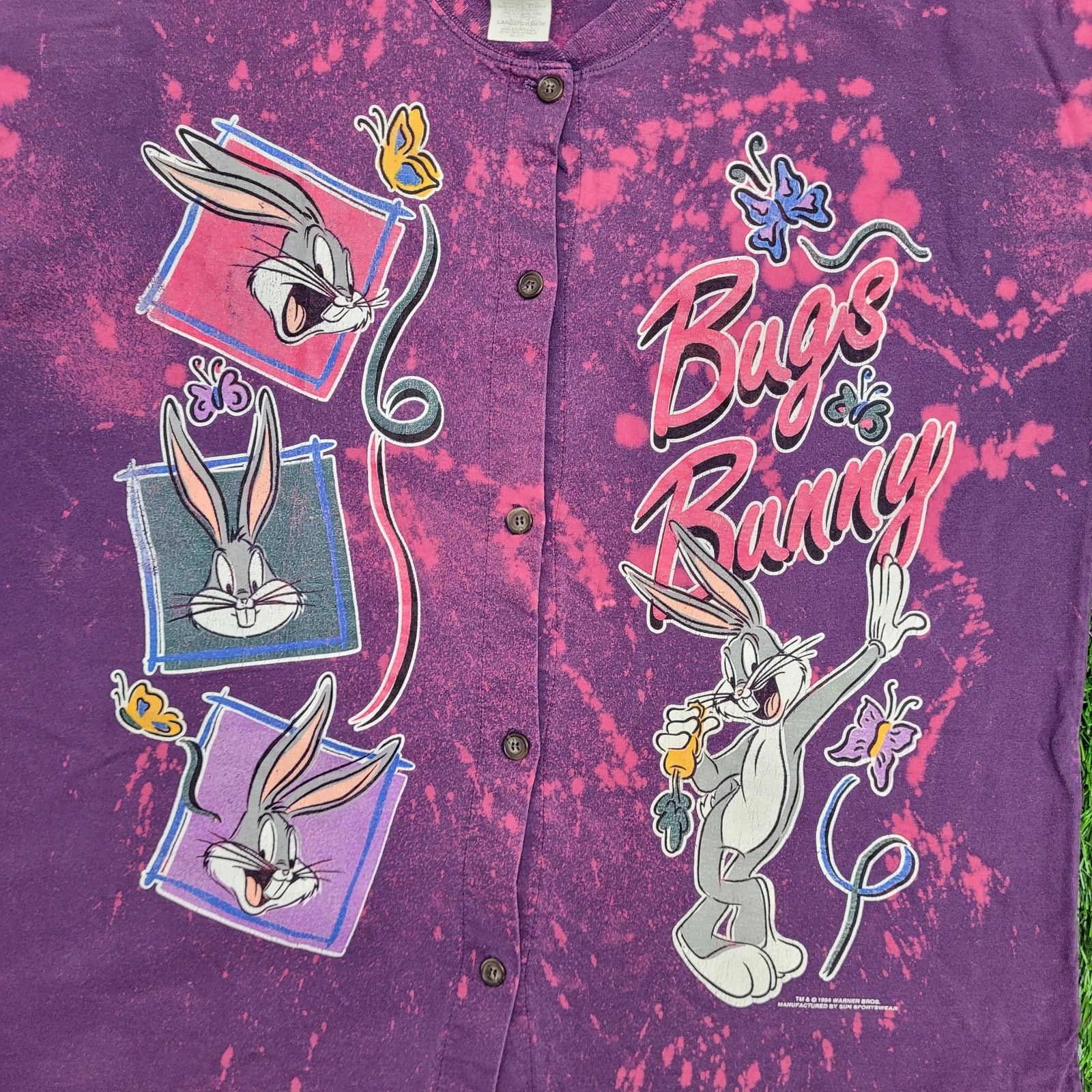 Vintage VTG Bugs-Bunny Baseball Shirt Womens L (Fits XL/2XL) Baggy Size XXL / US 16-18 / IT 52-54 - 3 Thumbnail