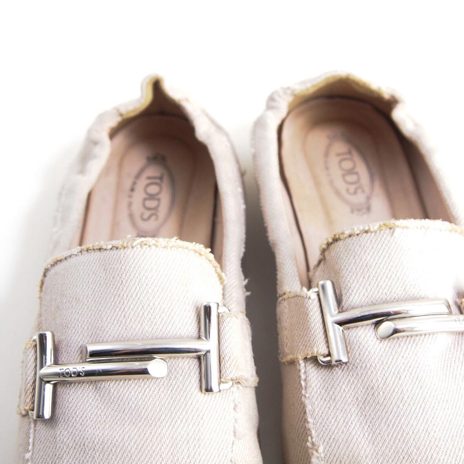 Tod's Tod's TT Loafers Mules Beige Denim Distressed EU 37 US 7 Size US 7 / IT 37 - 6 Thumbnail