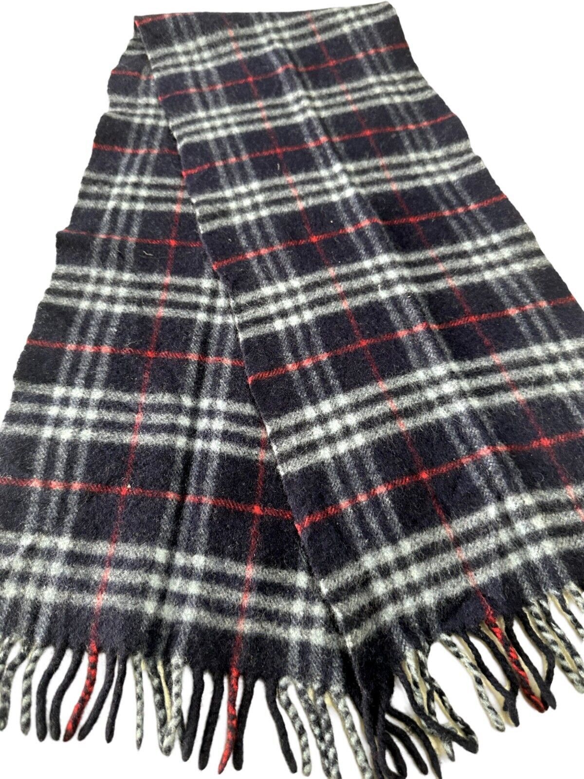 Burberry Burberry Authentic Scarf BLUE 100% Lambswool Unisex Scarf M Size ONE SIZE - 2 Thumbnail