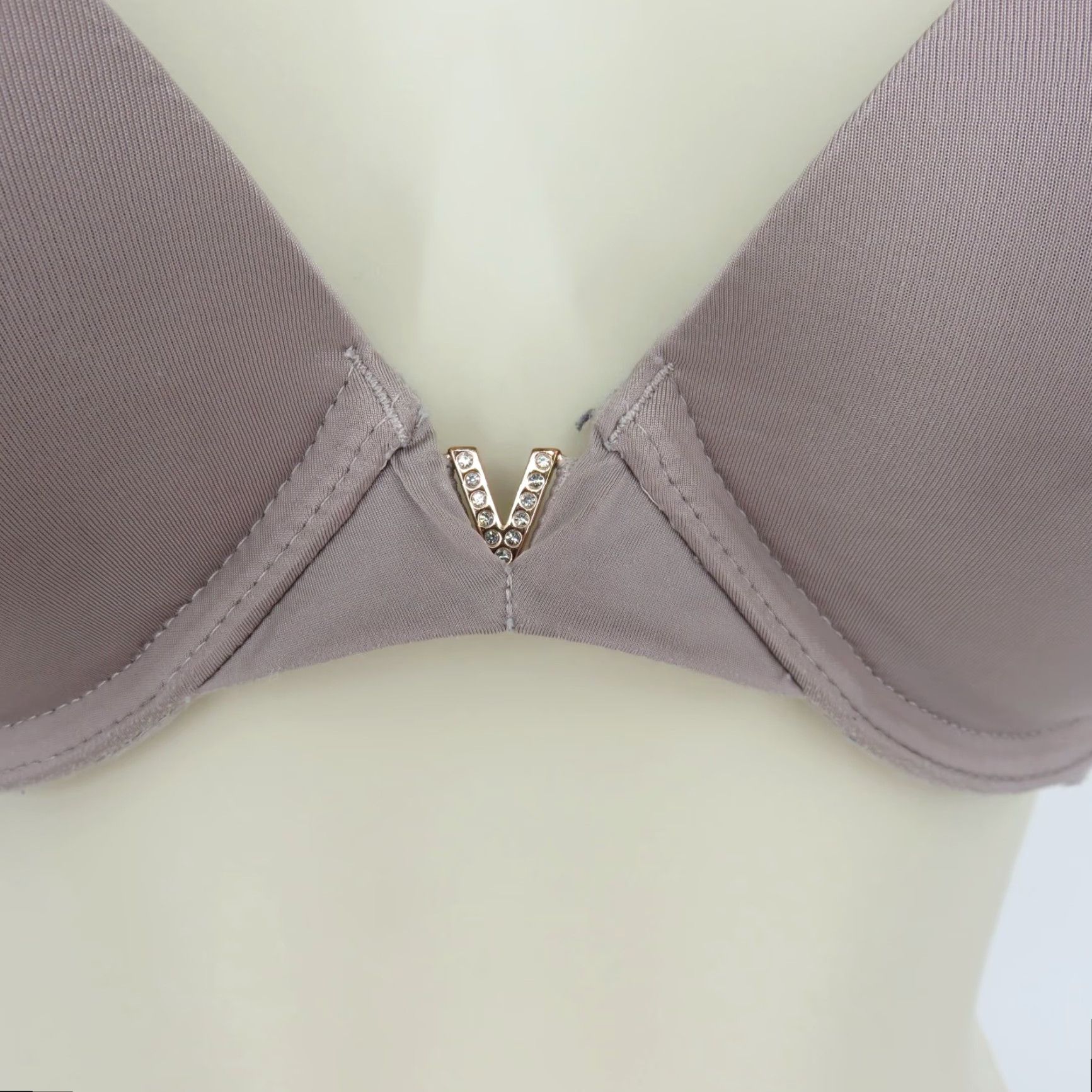Victoria's Secret Victoria's Secret Bra 34B Push Up Underwire Padded Purple Gray Rhinestone Charm Womens B Cup Size ONE SIZE - 6 Thumbnail