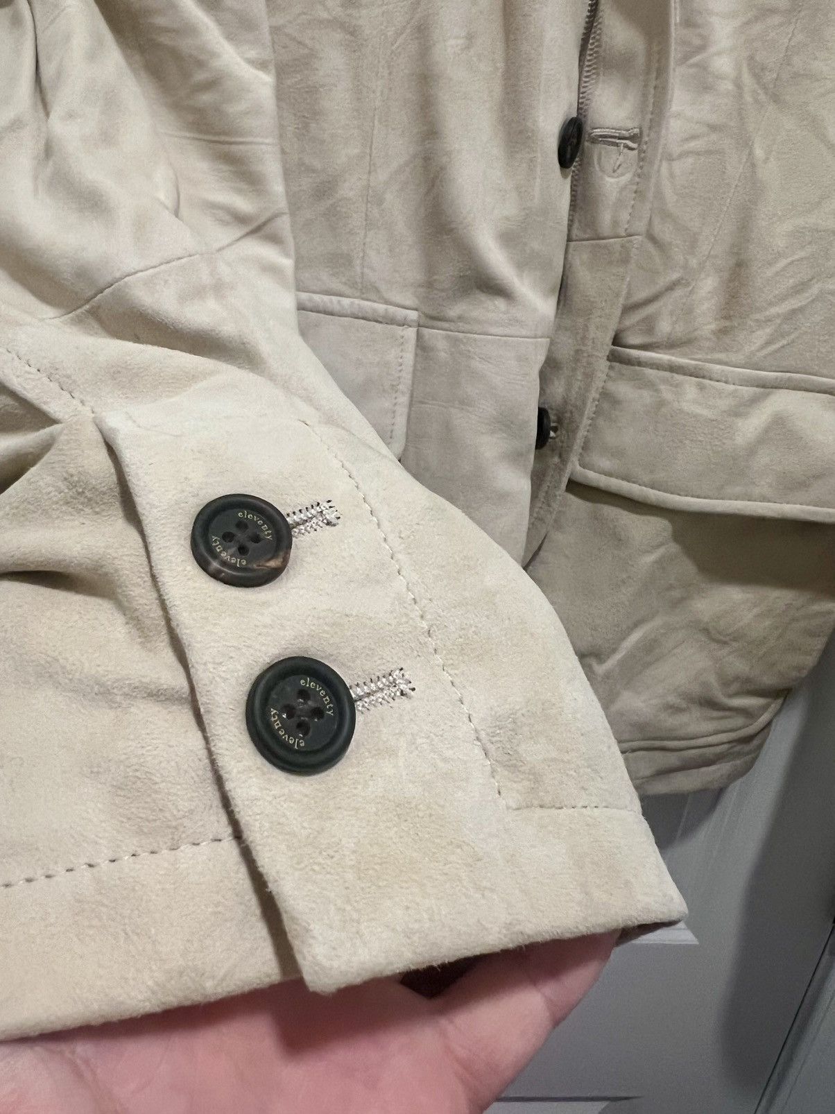 Eleventy Unreal Eleventy Lambskin Suede & White Goose Down Jacket Size US L / EU 52-54 / 3 - 12 Thumbnail