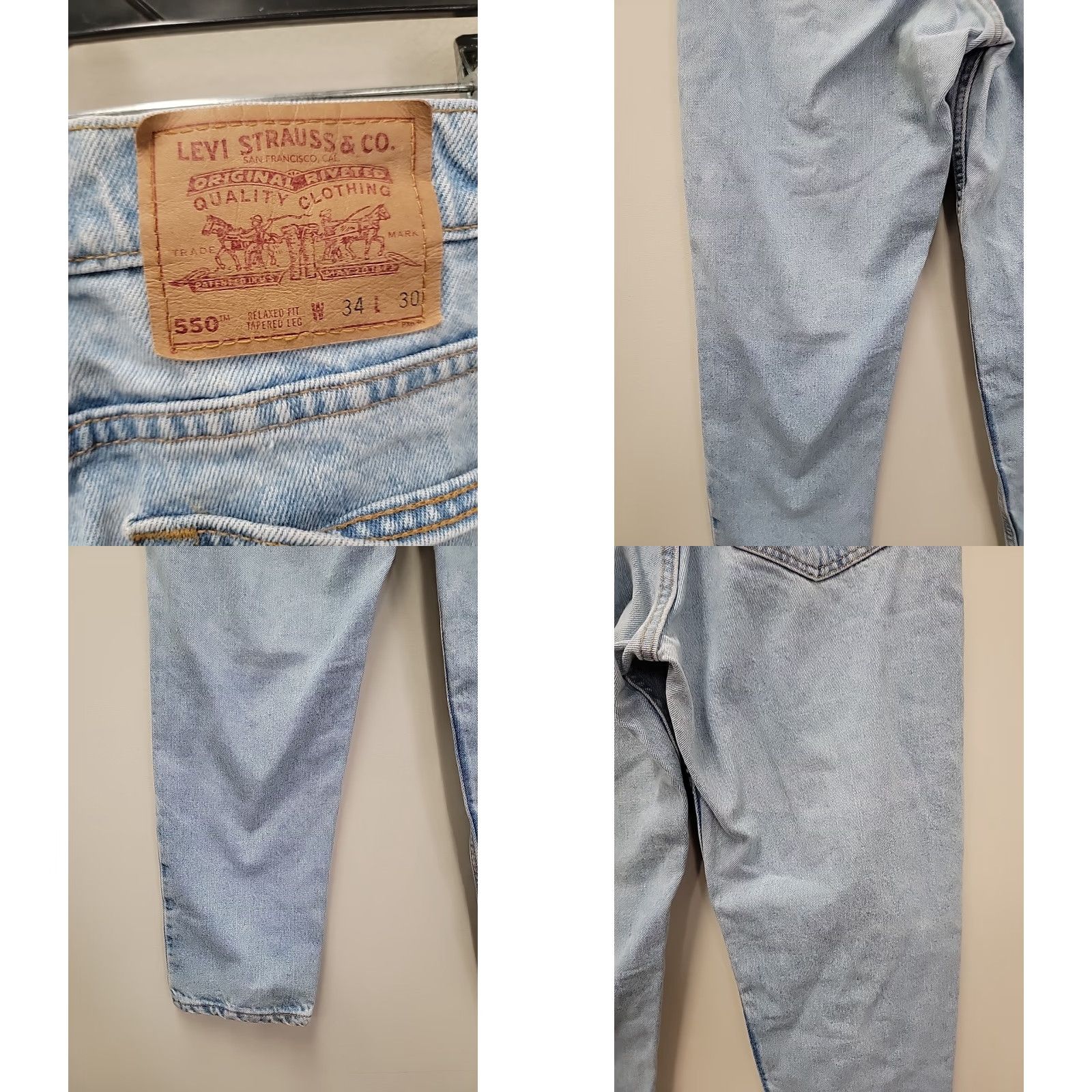 Levi's VINTAGE Levi's Jeans Men 34x30 550 Relaxed Tapered Light Wash USA Jeans Size US 34 / EU 50 - 8 Thumbnail